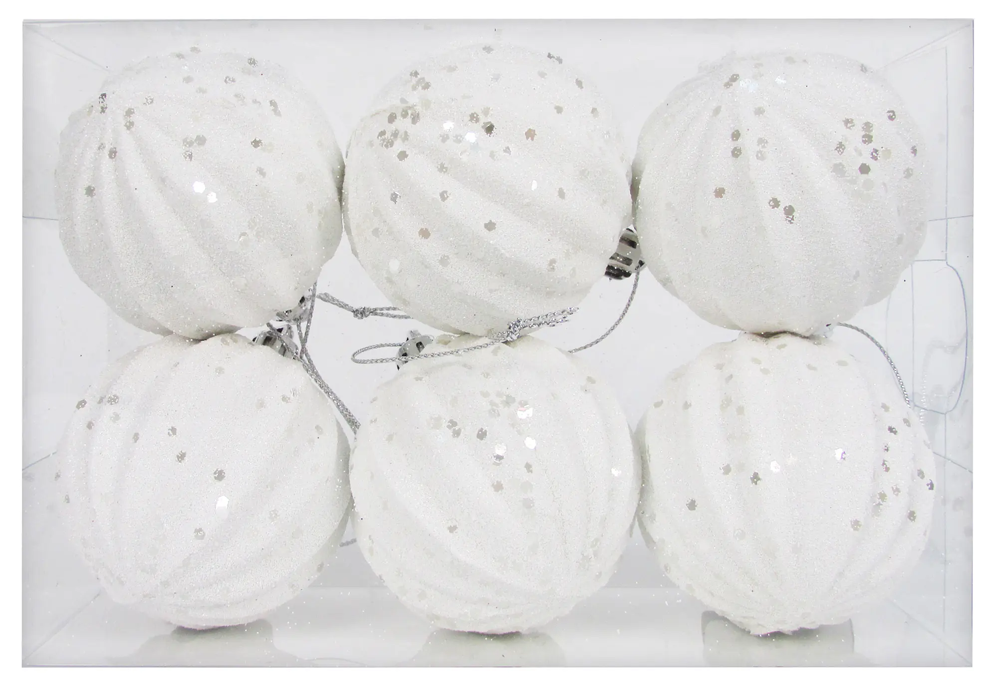 Weihnachtskugeln aus Kunststoff Ø 6 cm weiß 6 Stück