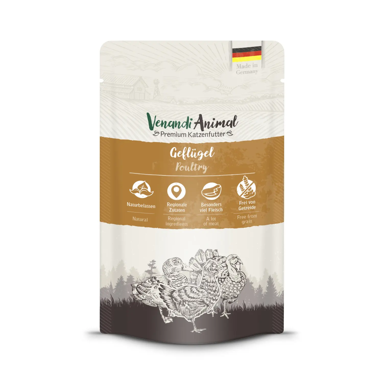 Venandi Katzennassfutter Adult getreidefrei 125 g Geflügel