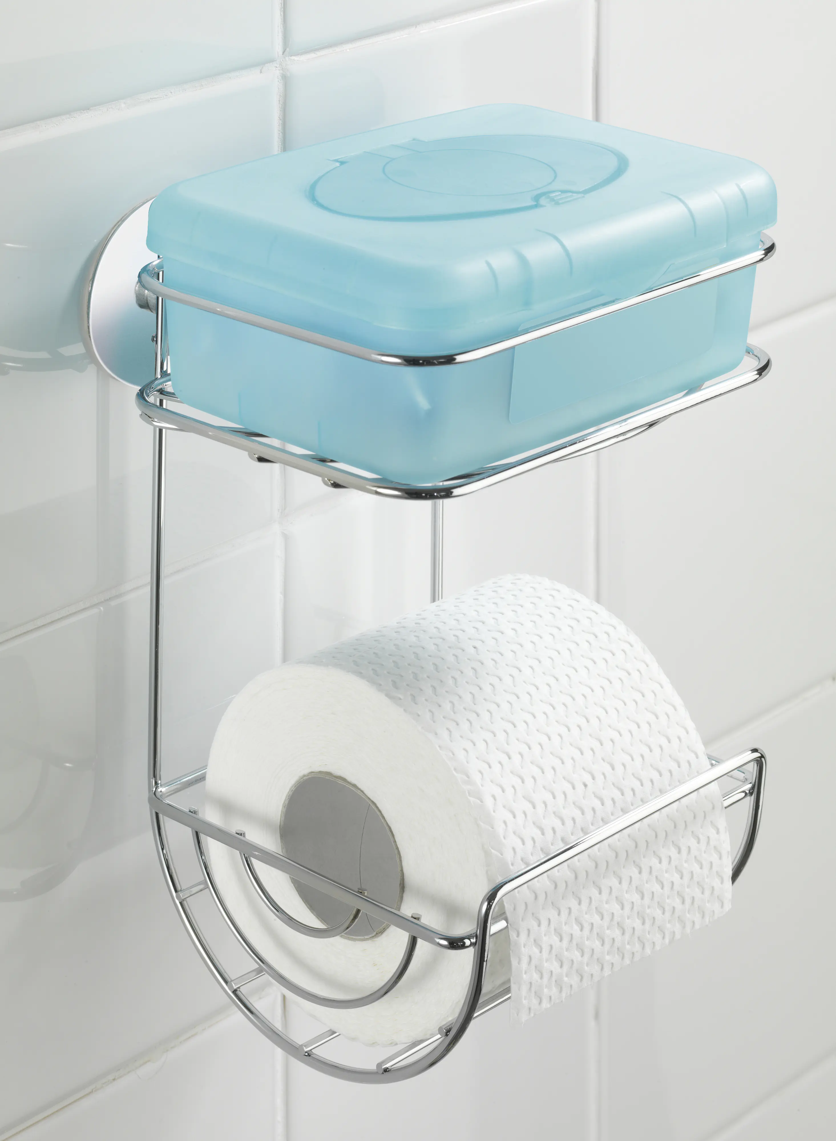 Wenko Toilettenpapierhalter mit Ablage Turbo-Loc