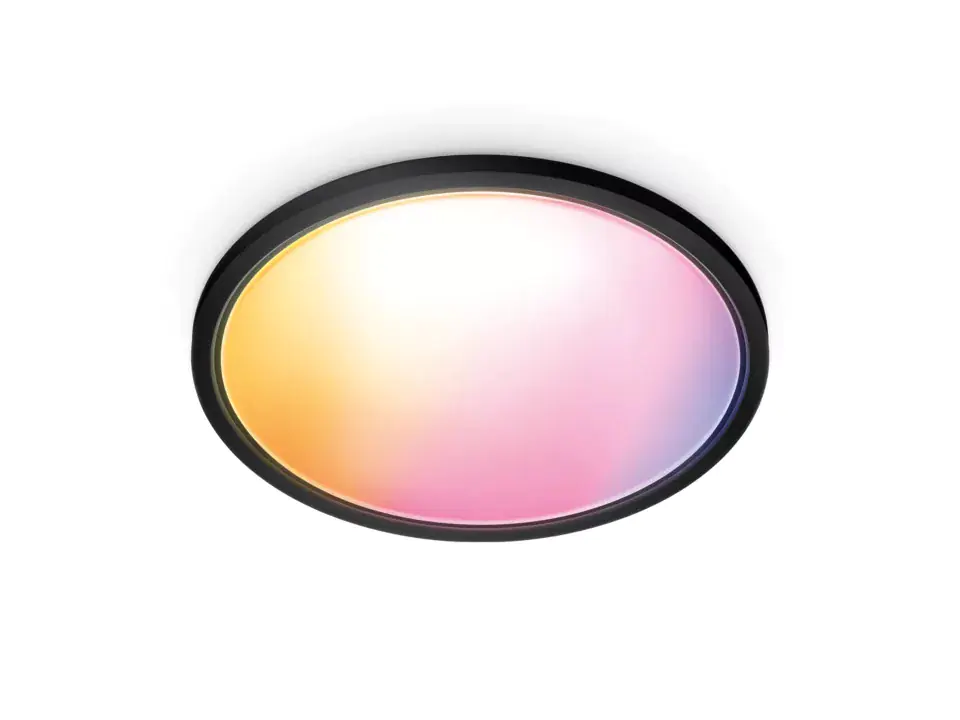 WIZ LED-Deckenleuchte SuperSlim 42 x 3,2 cm 22W warmweiß bis kaltweiß smart RGB schwarz