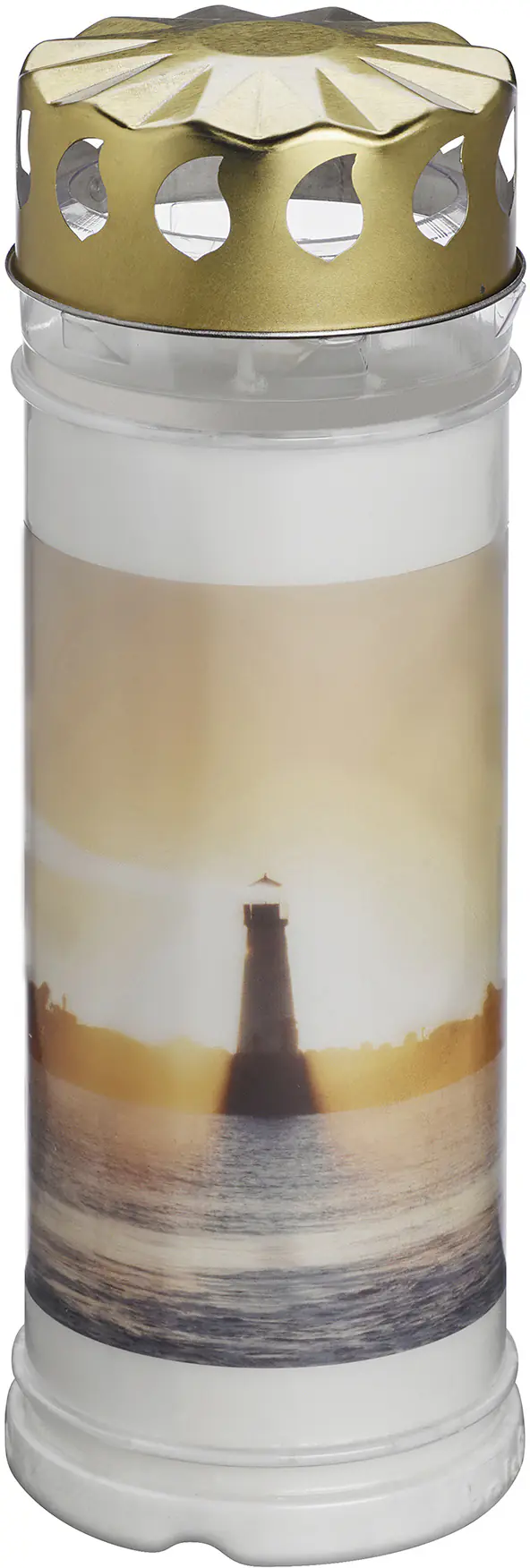 Bolsius Dauerbrenner Nr. 7 Leuchtturm weiß, Höhe 20 cm