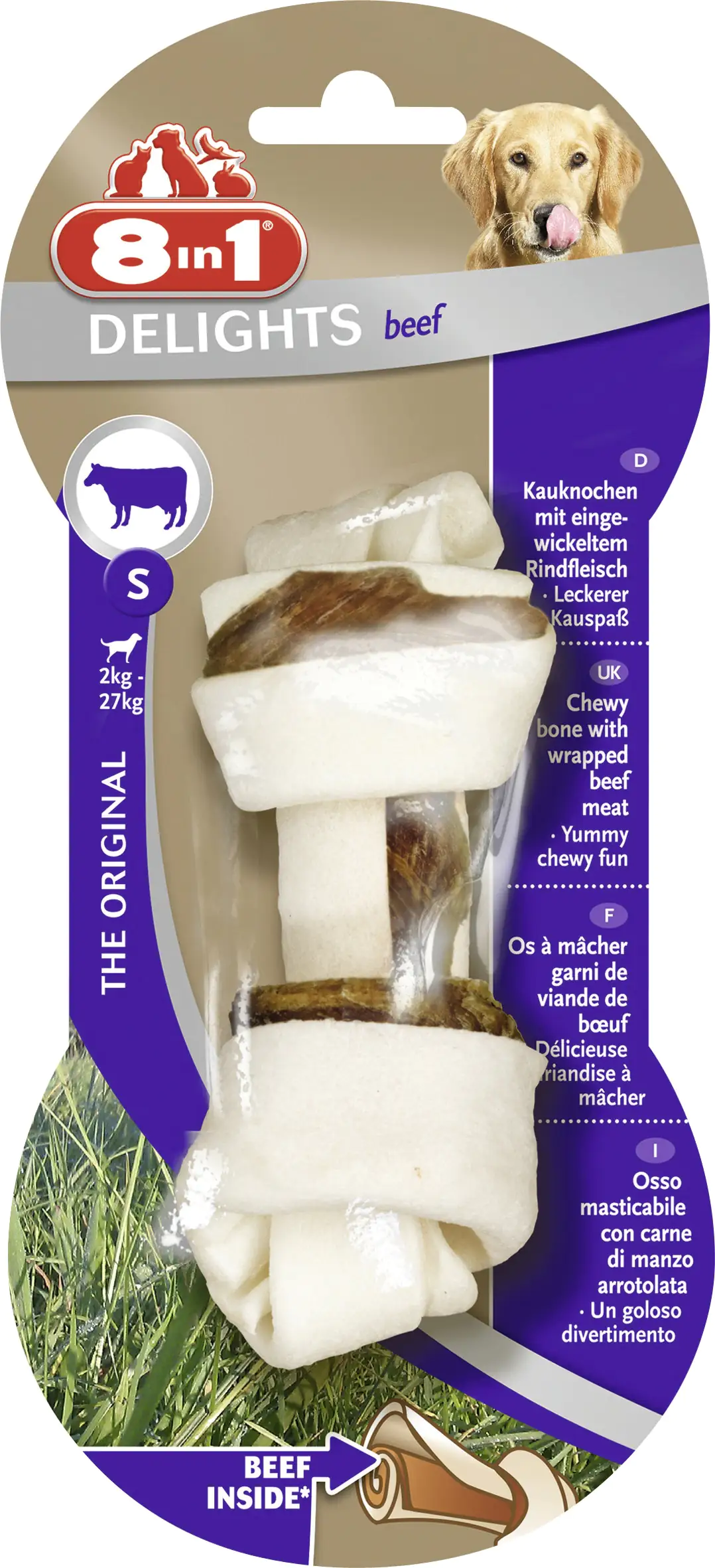 4048422108764 8in1 Delights Kauknochen Beef S