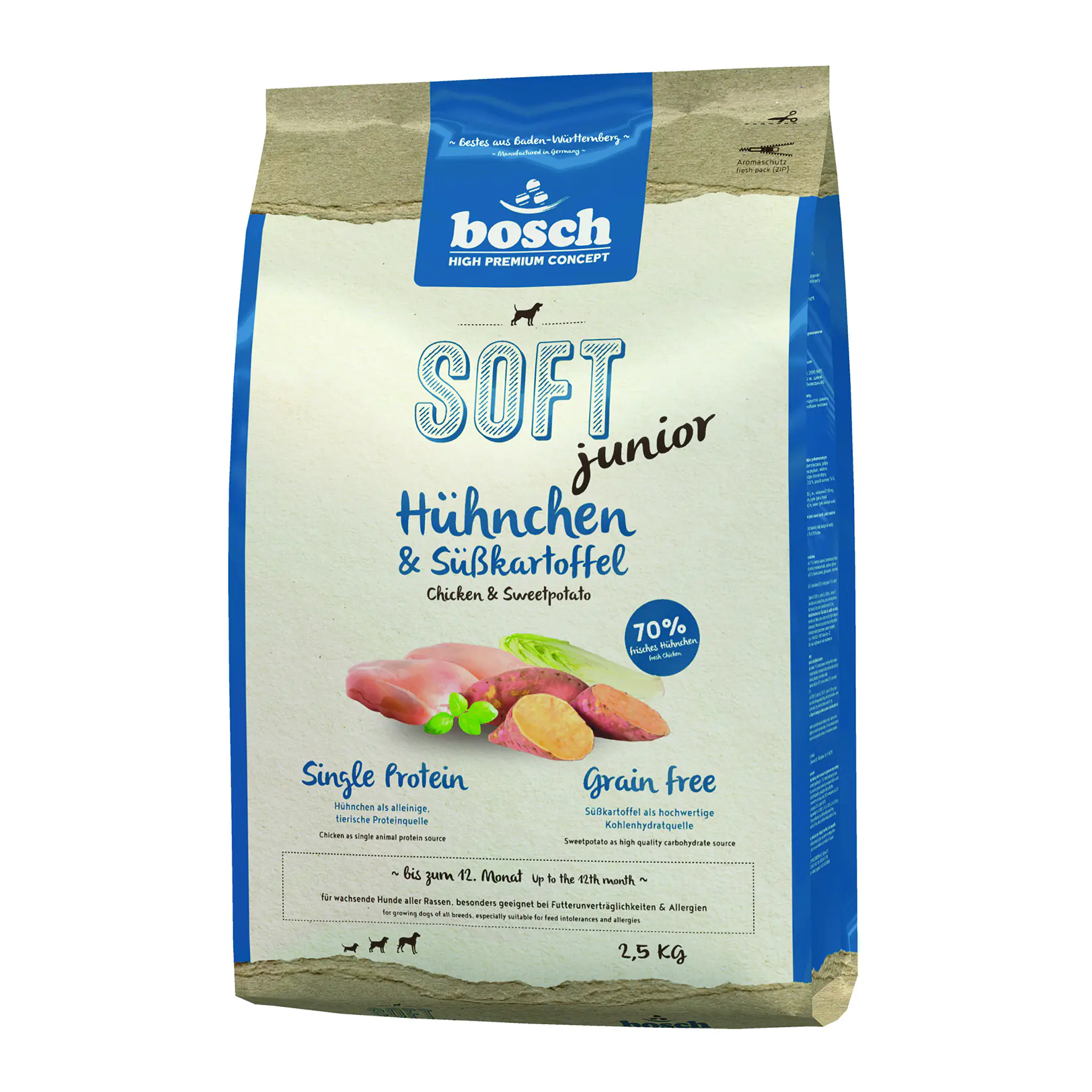 Bosch Hundetrockenfutter Junior Soft 2,5 kg Hühnchen & Süßkartoffel