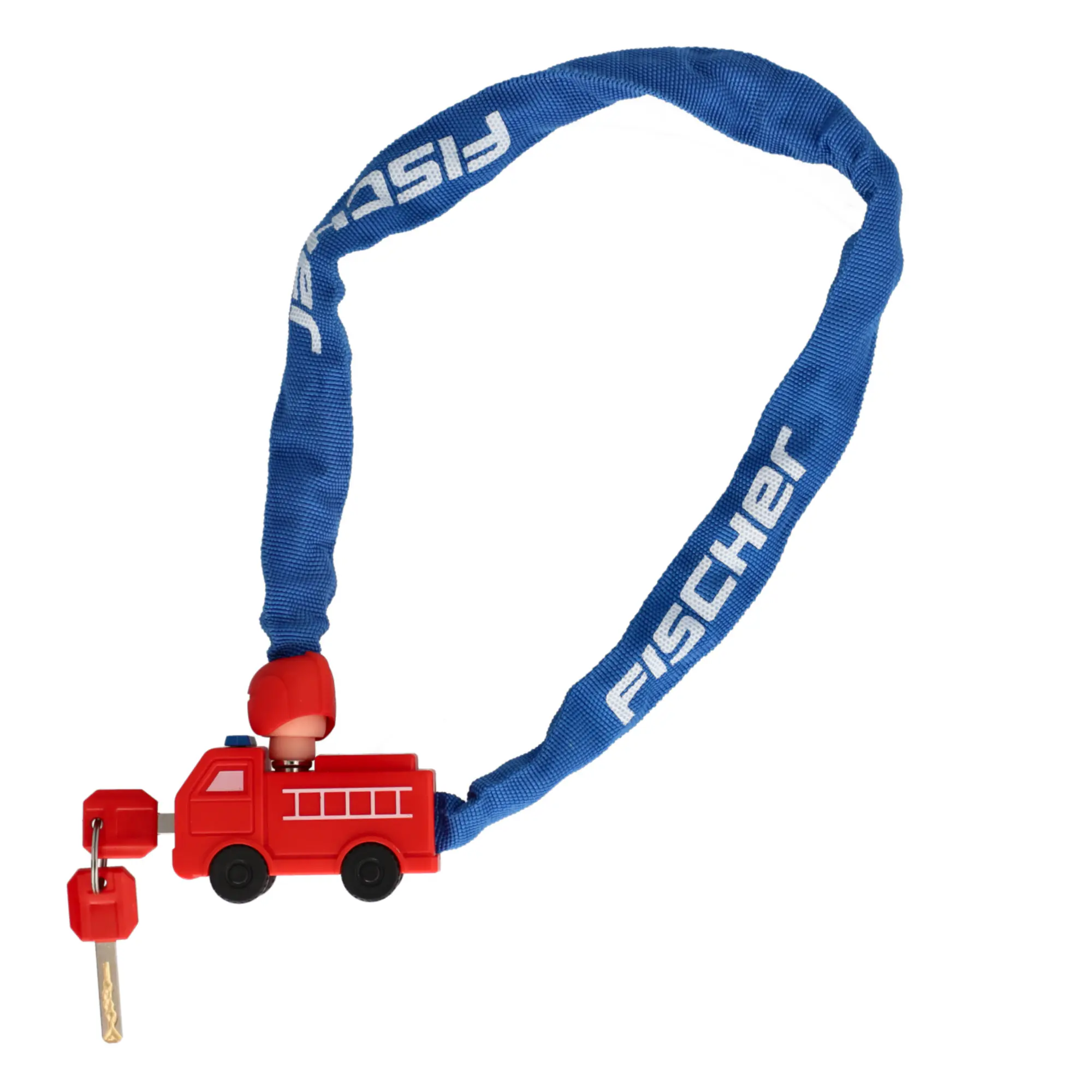 Fischer Kinderschloss Fahrrad Feuerwehr CK65/28 65 cm x Ø 3,8 mm rot/blau