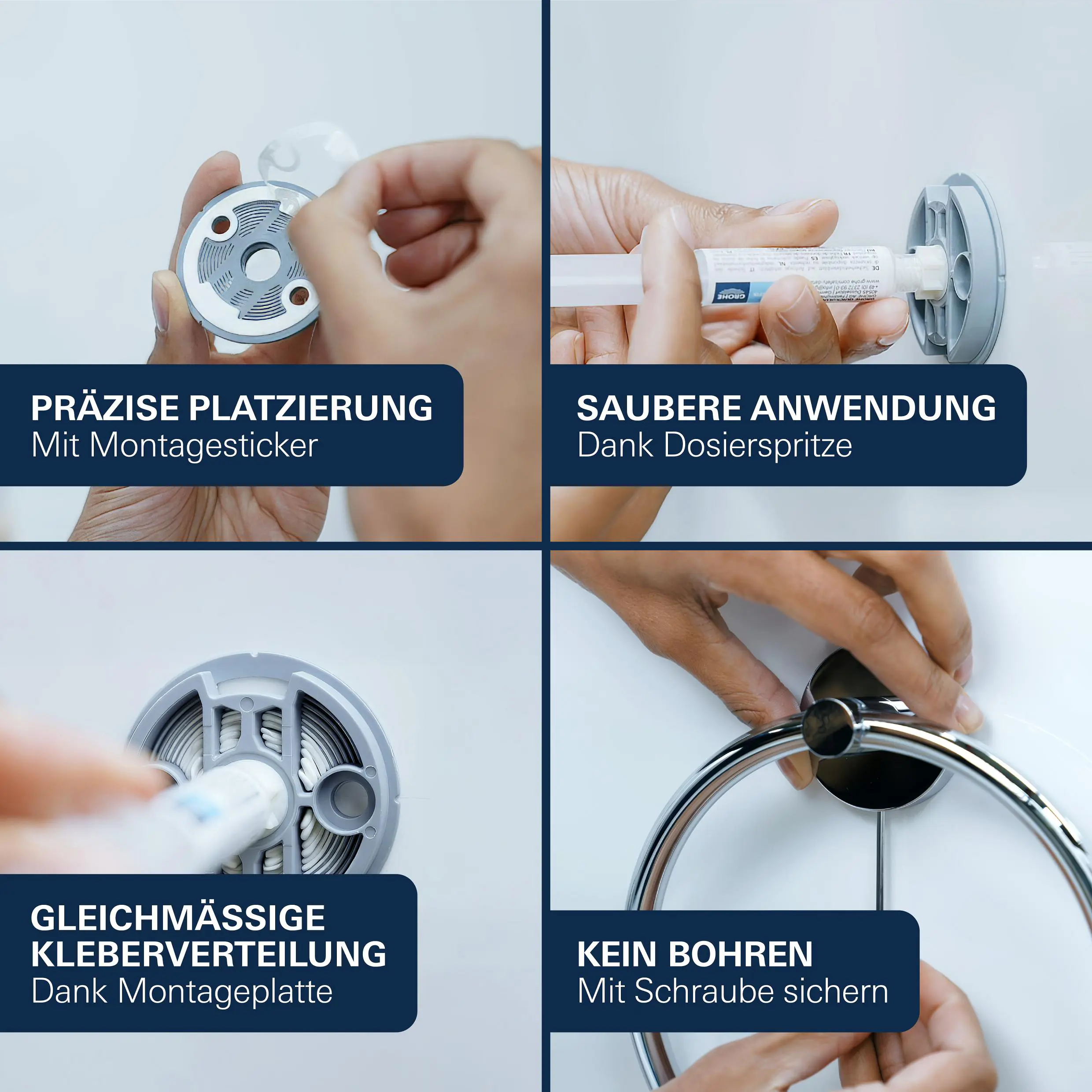 Grohe Start Badetuchhalter supersteel klebbar