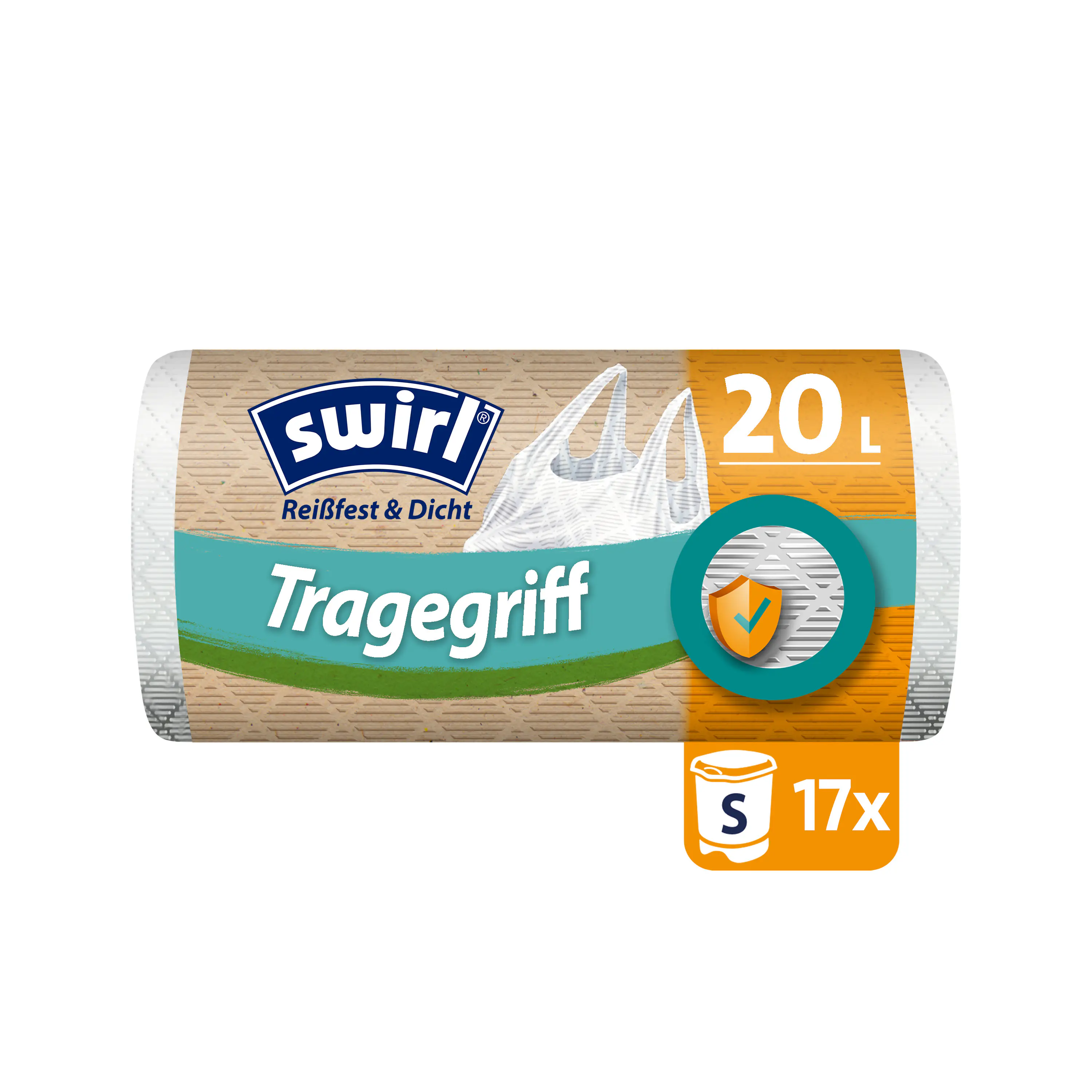 Swirl® 20 l Tragegriff-Müllbeutel Reißfest & Dicht