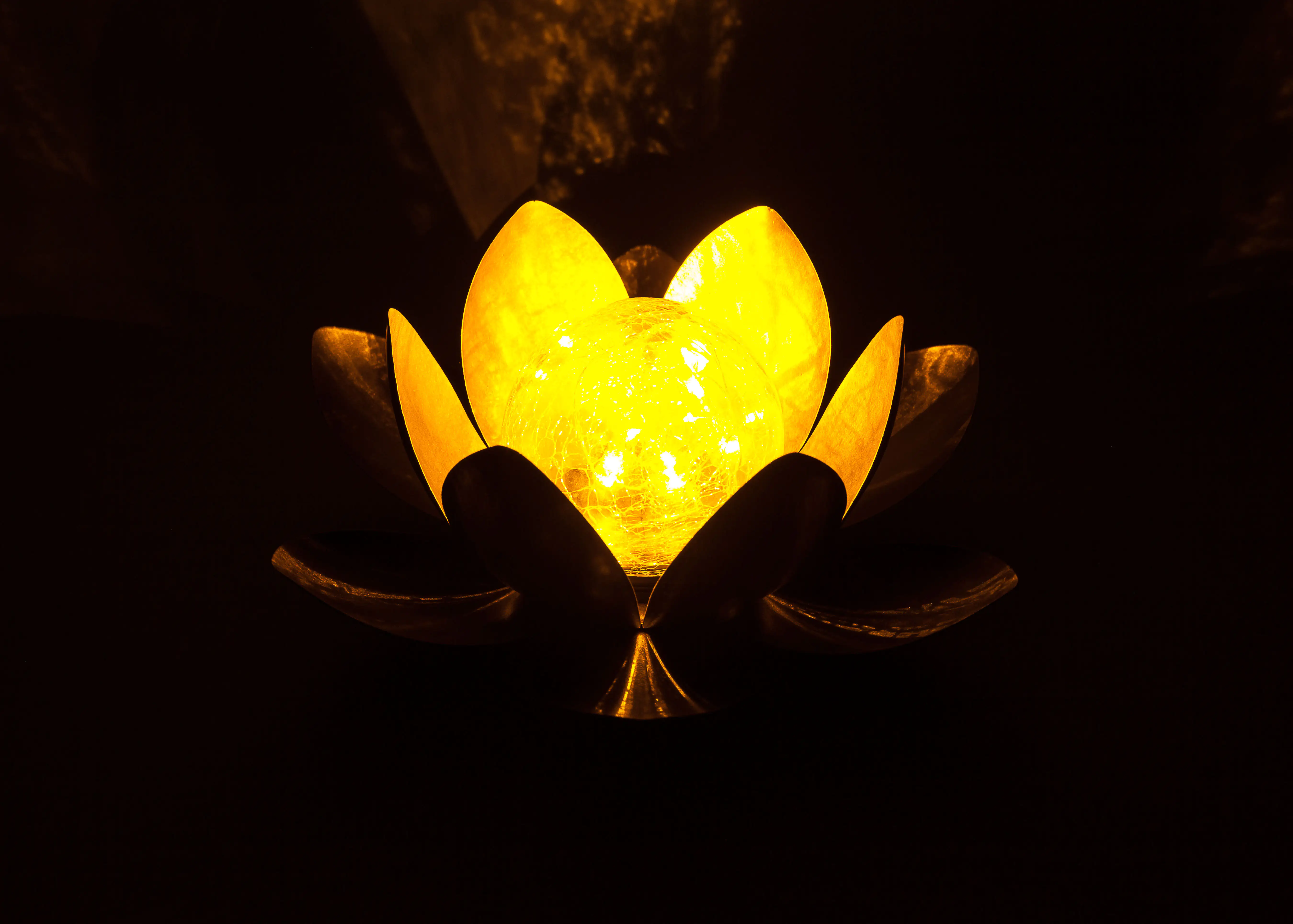 TrendLine LED Solarleuchte Seerose kupfer mit Glaskugel