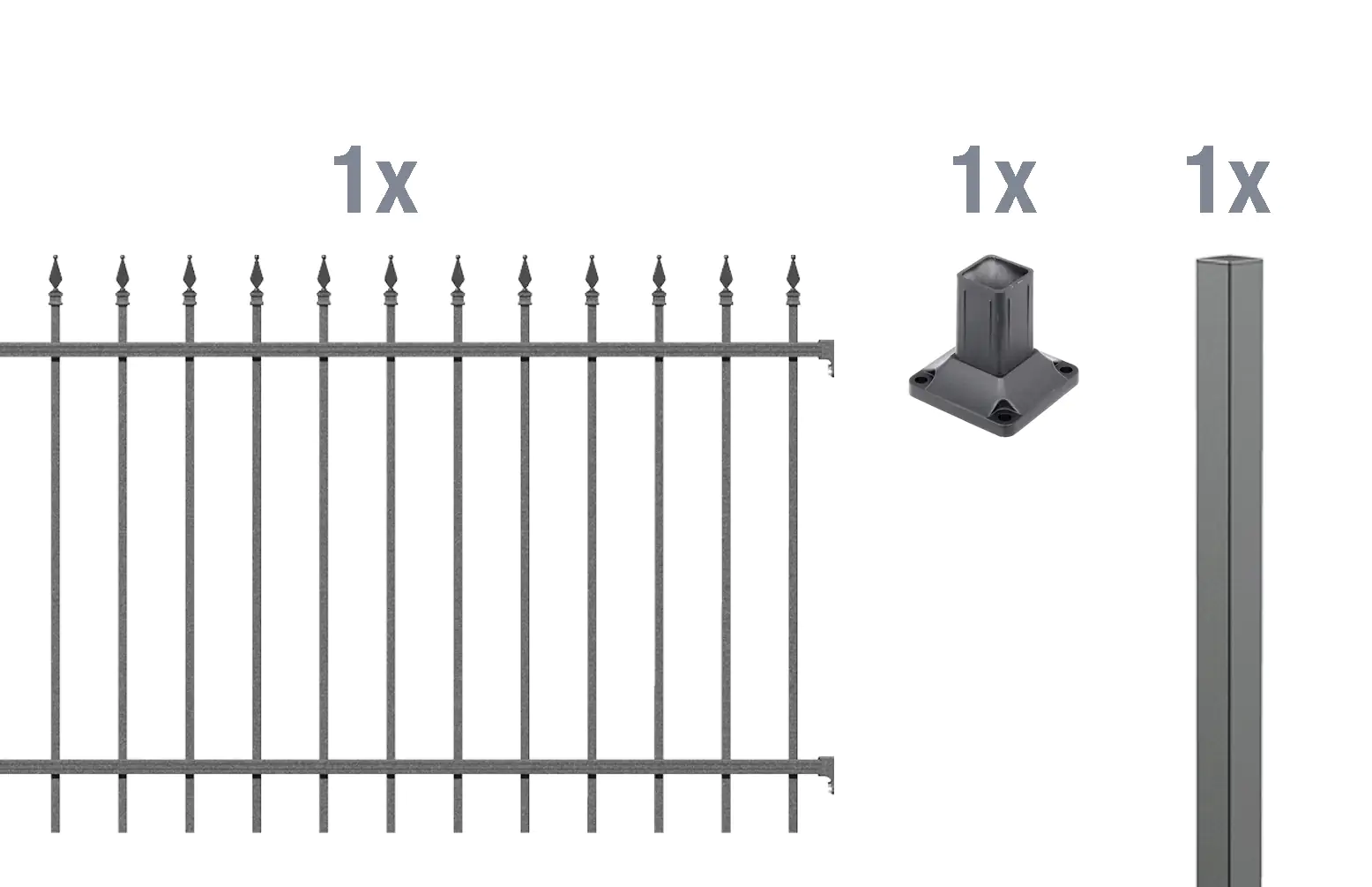 Alberts Komplettset Zaun Chaussee 2 m 100 cm anthrazit zA Alberts Komplettset Zaun Chaussee 2 m 100 cm anthrazit zA