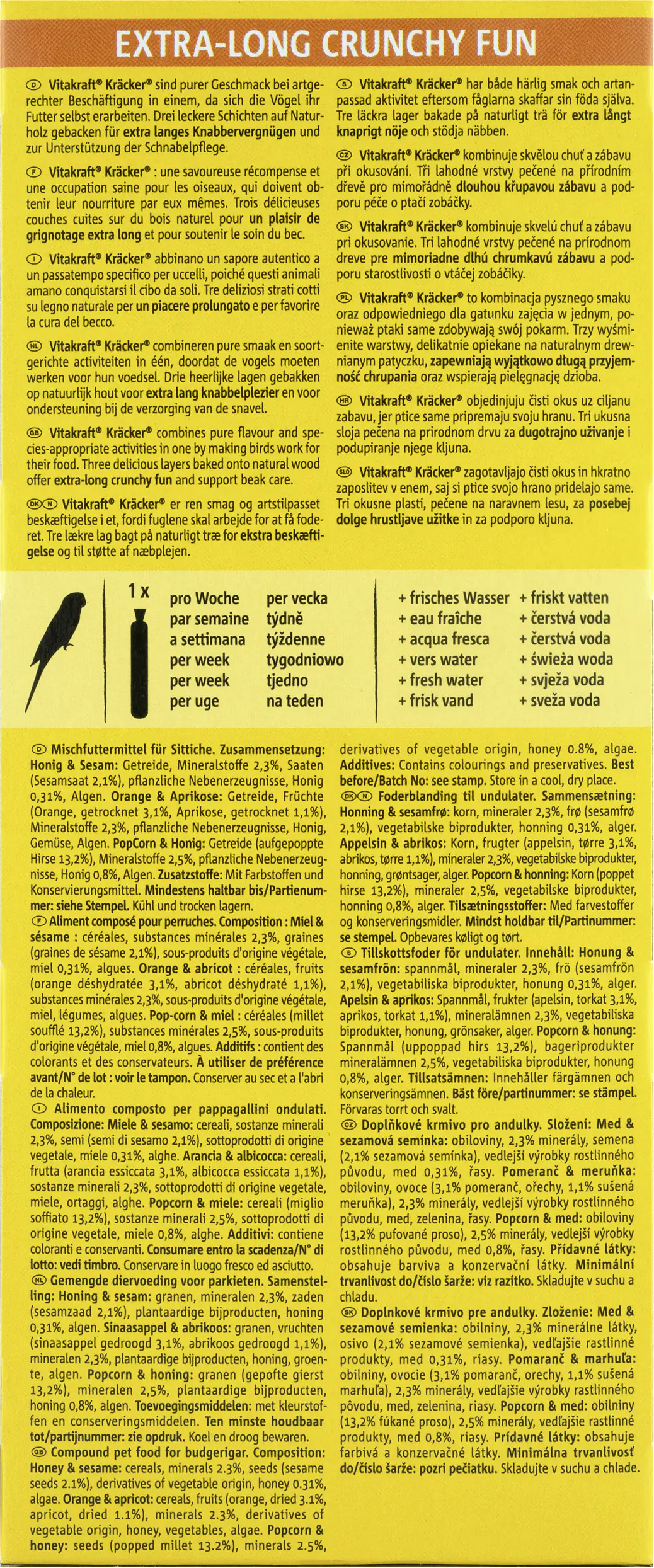 Vitakraft Kräcker®Trio Honig Orange PopCorn 3 Stück / 80 g