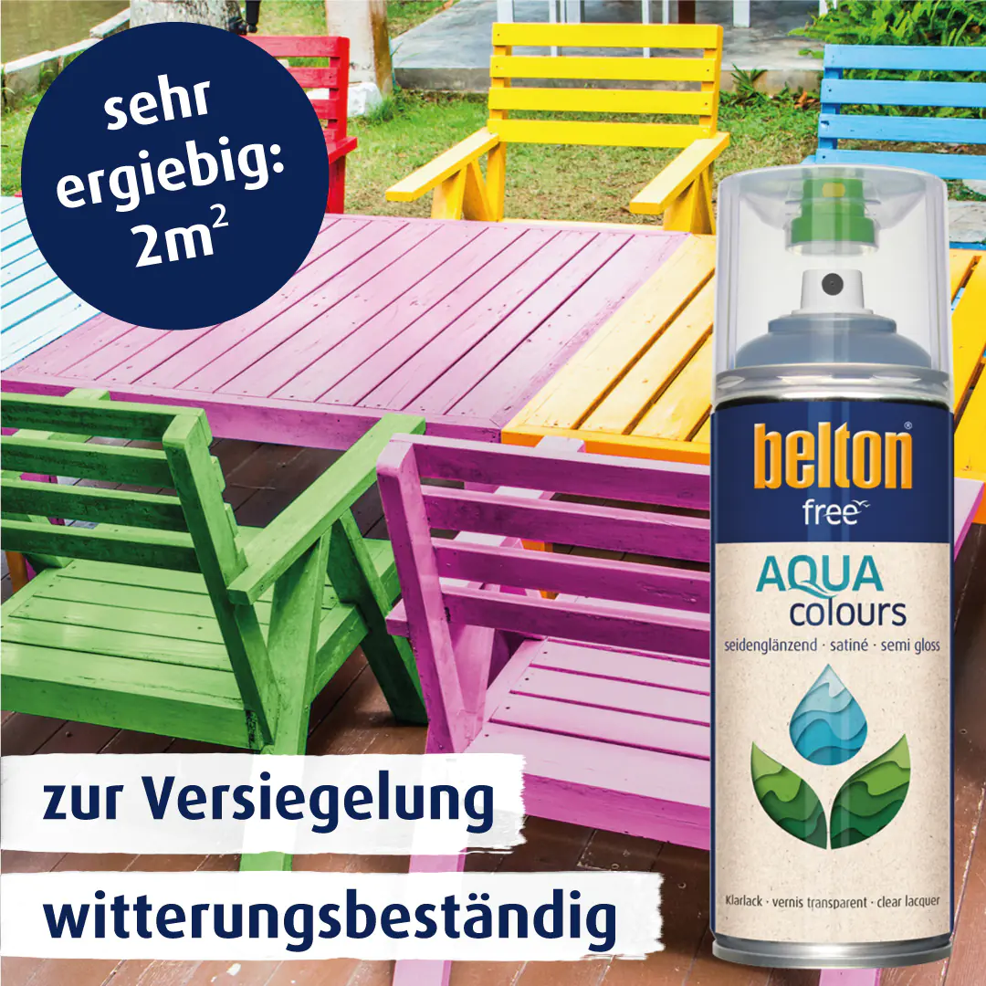 belton free Lackspray AQUAcolours 400 ml Klarlack seidenglanz