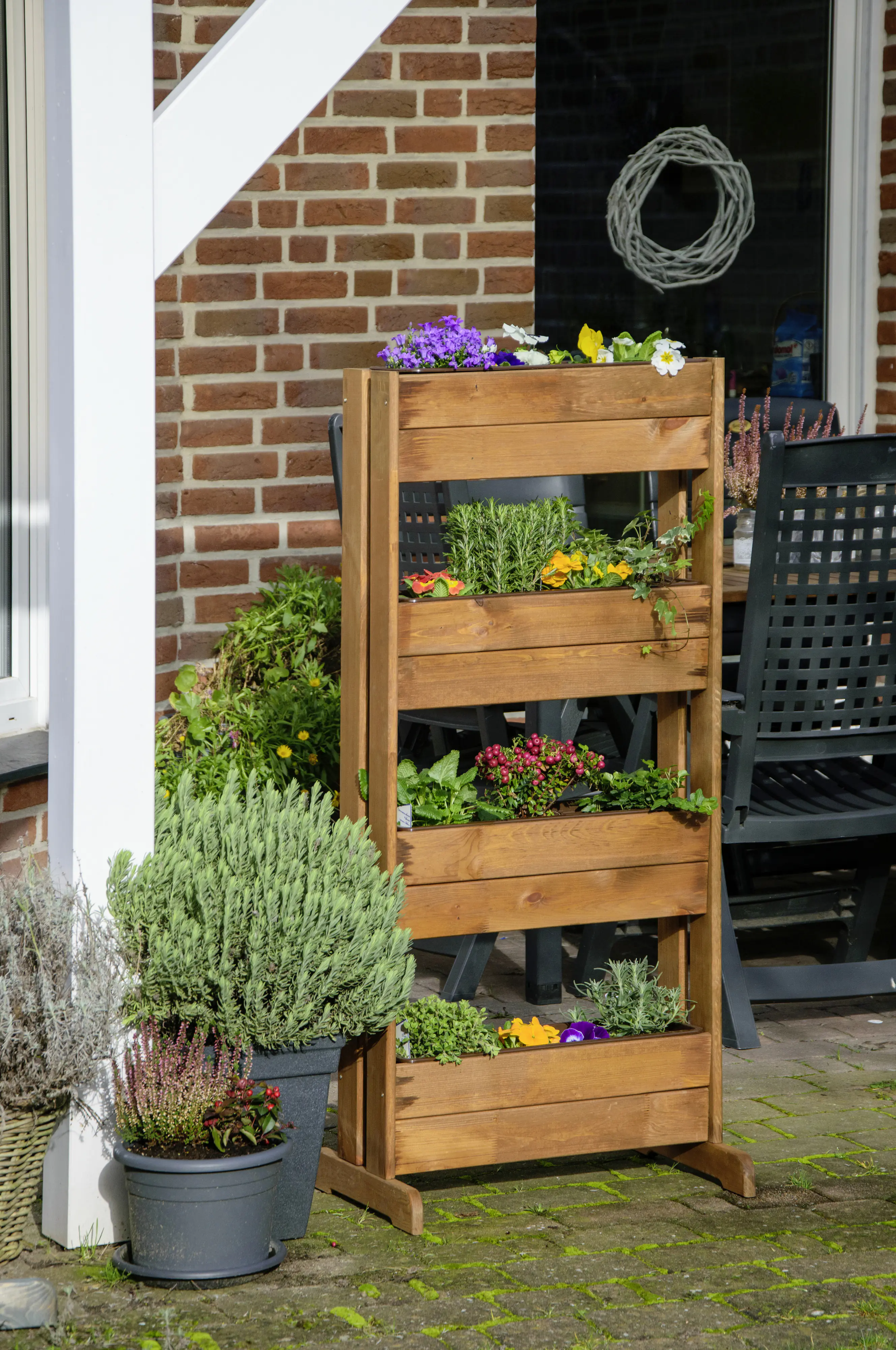 Dobar Vertikalbeet mit 4 Pflanzkästen, bernstein Dobar Vertikalbeet mit 4 Pflanzkästen, bernstein