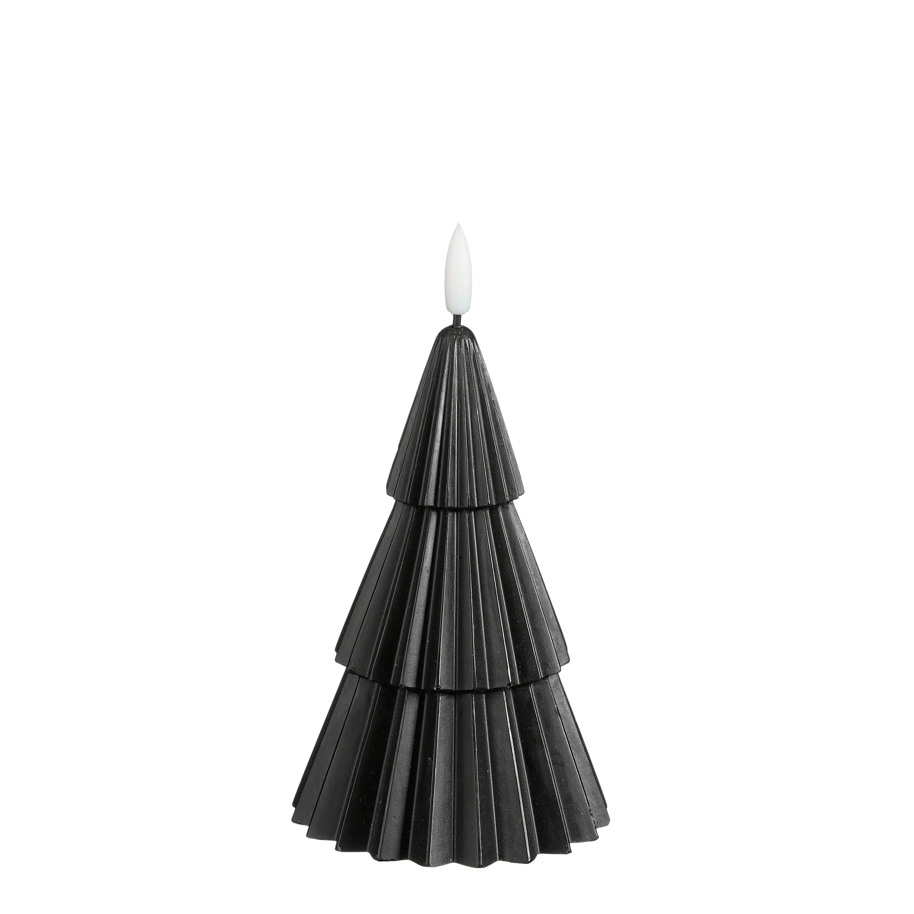 Mica Kerze LED Weihnachtsbaum 15 x Ø 10 cm schwarz batteriebetrieben Timer Mica Kerze LED Weihnachtsbaum 15 x Ø 10 cm schwarz batteriebetrieben Timer