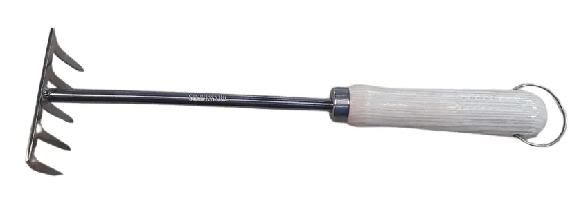 Primaster Handgartenrechen Edelstahl 24 cm mit Holzgriff