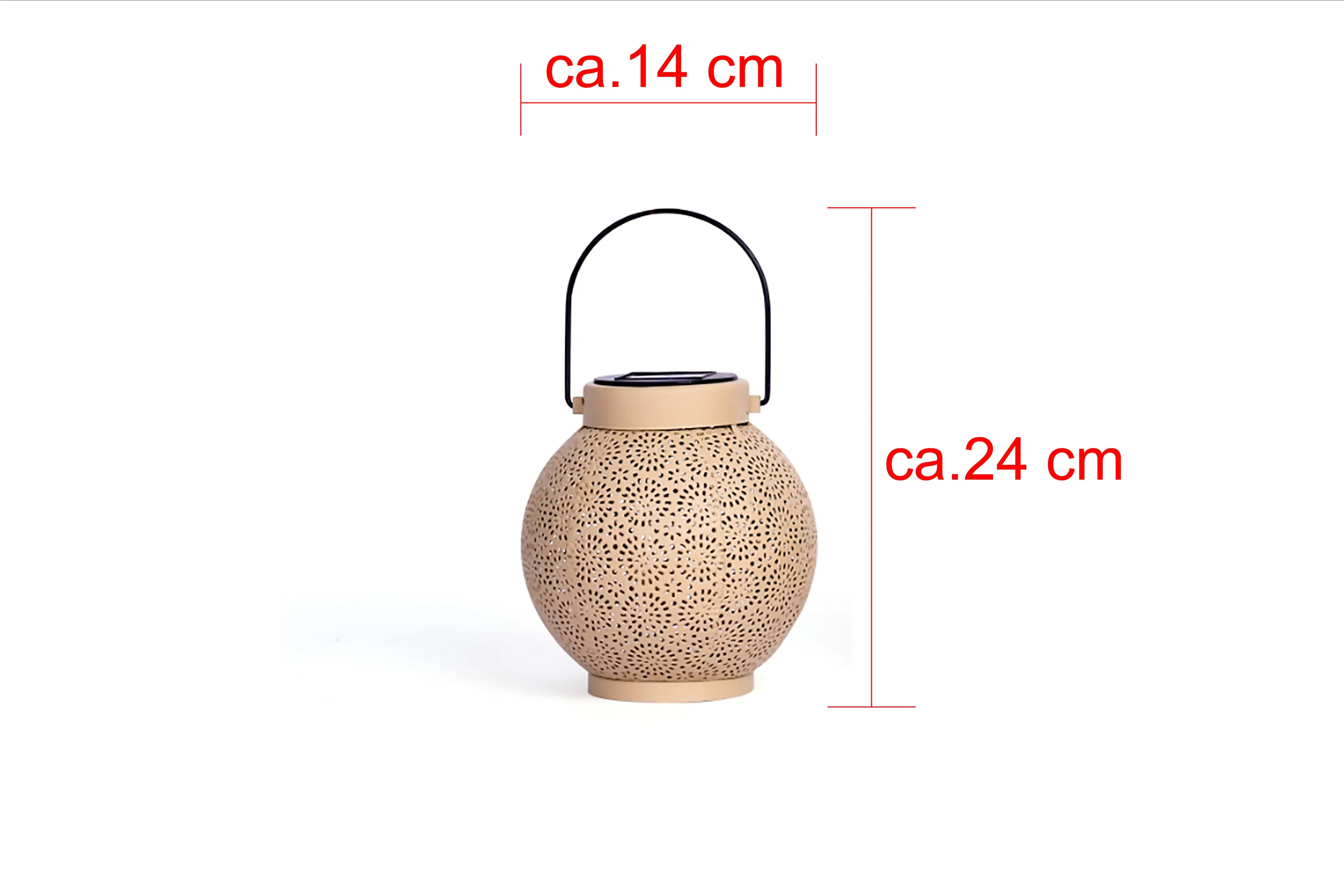 Dapo LED Solarleuchte Laterne Metall warmweiß