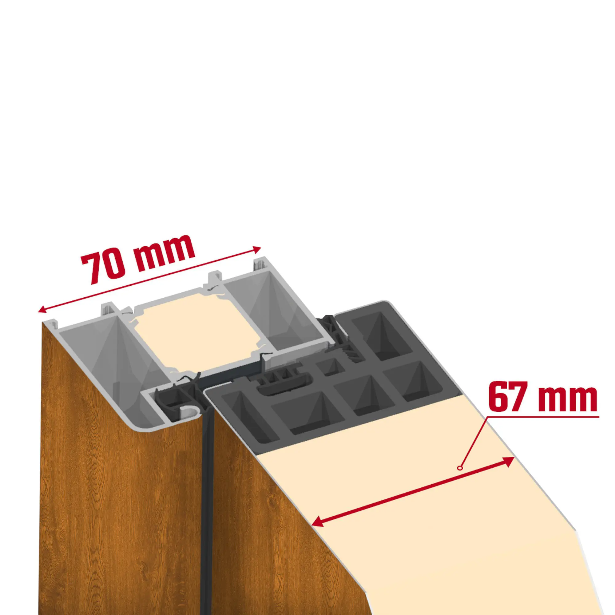 Splendoor Haustür Passivedoor Premium B01 RC2 Golden Oak DIN Links 110 x 210 cm