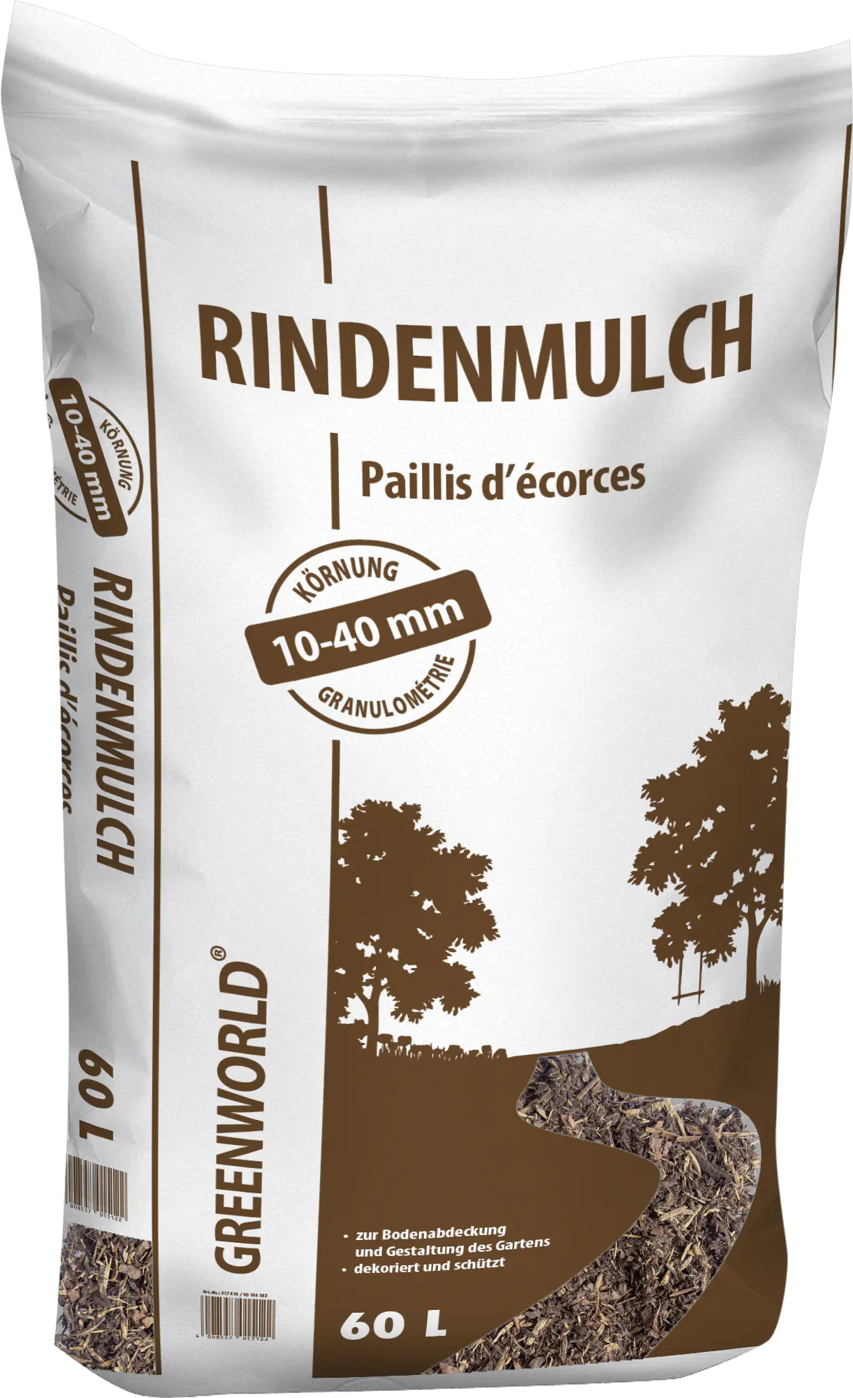 Greenworld Rindenmulch Nadelholzrinde 10 - 40 mm 60 L 