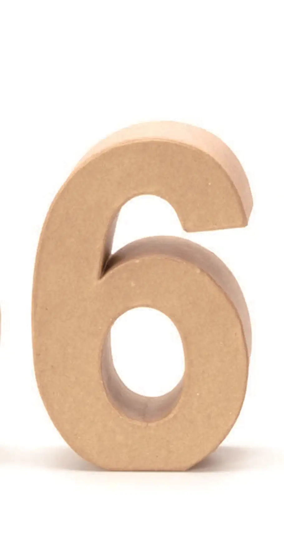 Glorex Papp-Zahl 6 17,5 x 5,5 cm