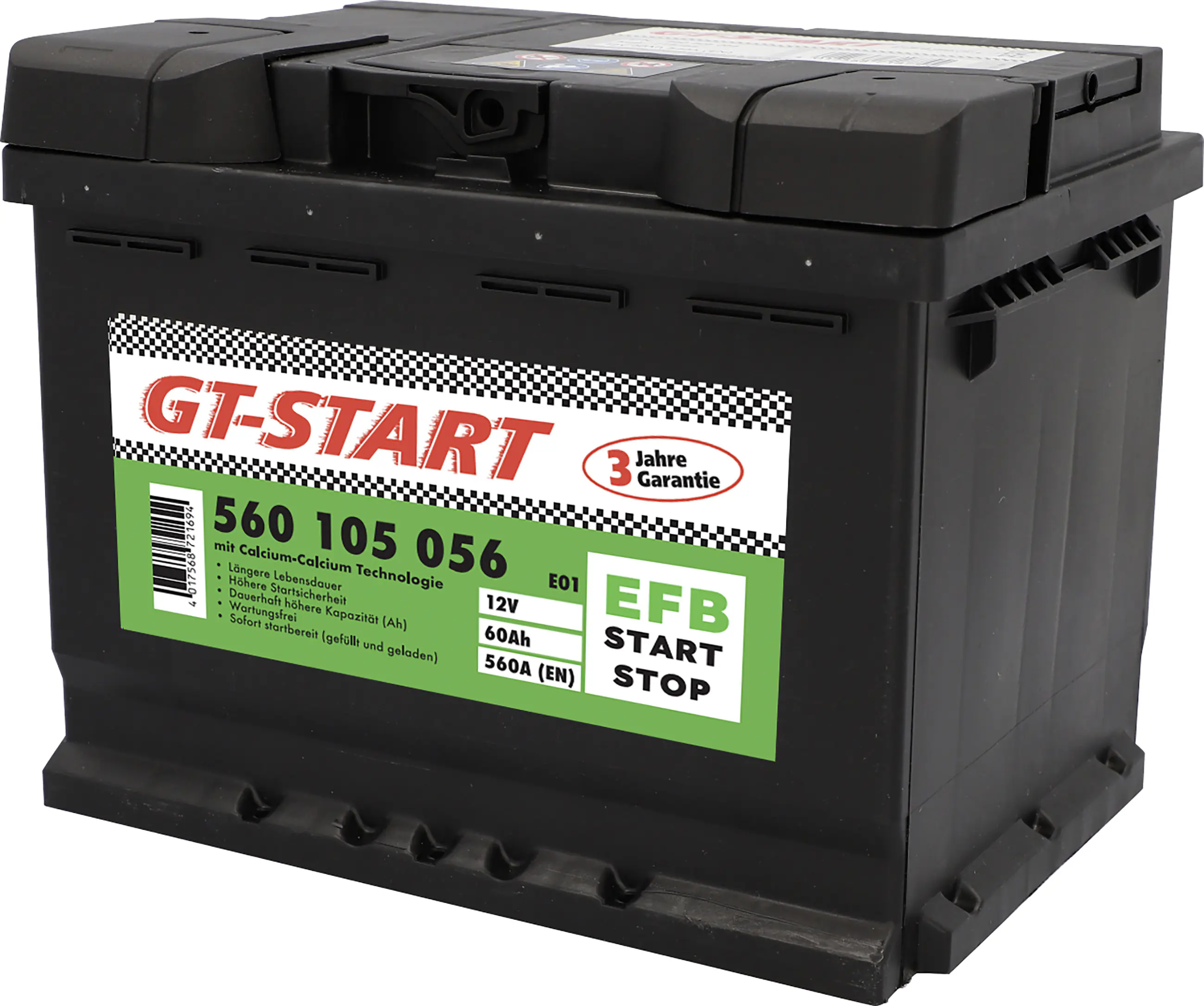 GT-Start Starterbatterie EFB 60Ah 560A  GT-Start Starterbatterie EFB 60Ah 560A