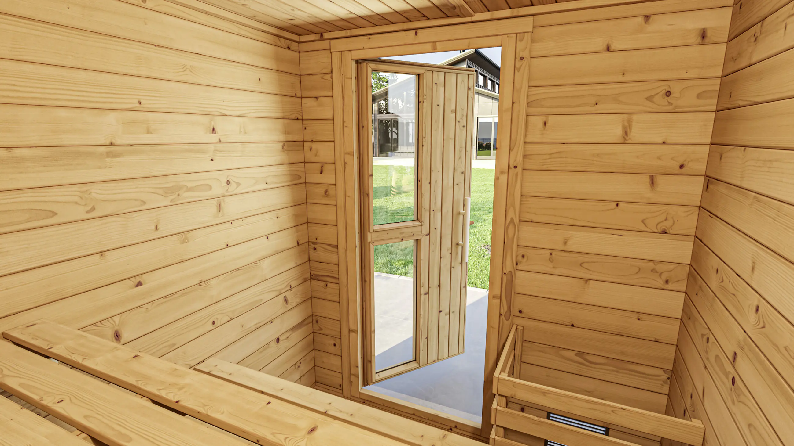 Weka Gartensauna Naantali natur Sparset inkl. 9 kW Ofen BioS Weka Gartensauna Naantali natur Sparset inkl. 9 kW Ofen BioS