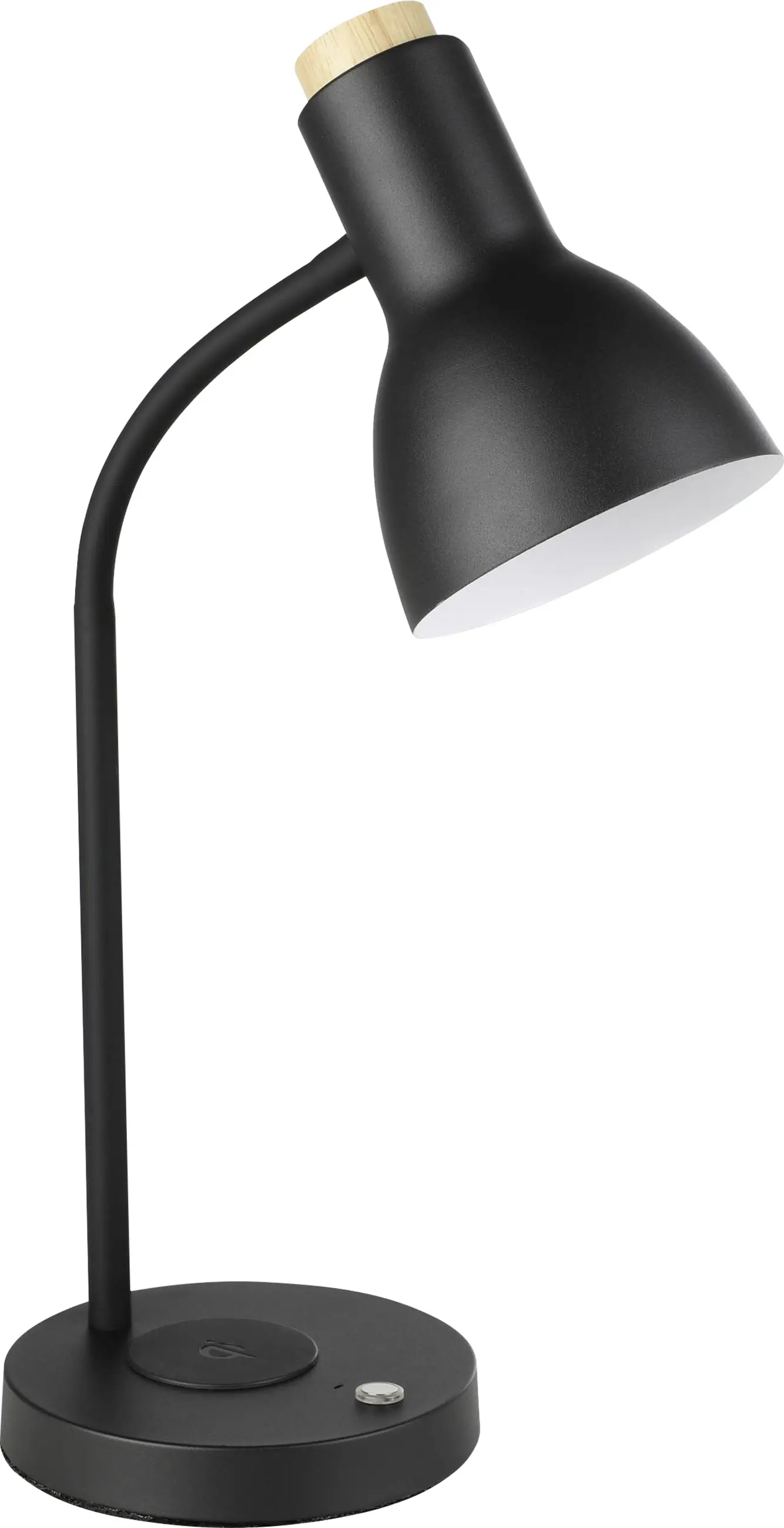 Eglo Tischleuchte Veradal-QI schwarz Holz 45 x 16 cm mit Charger