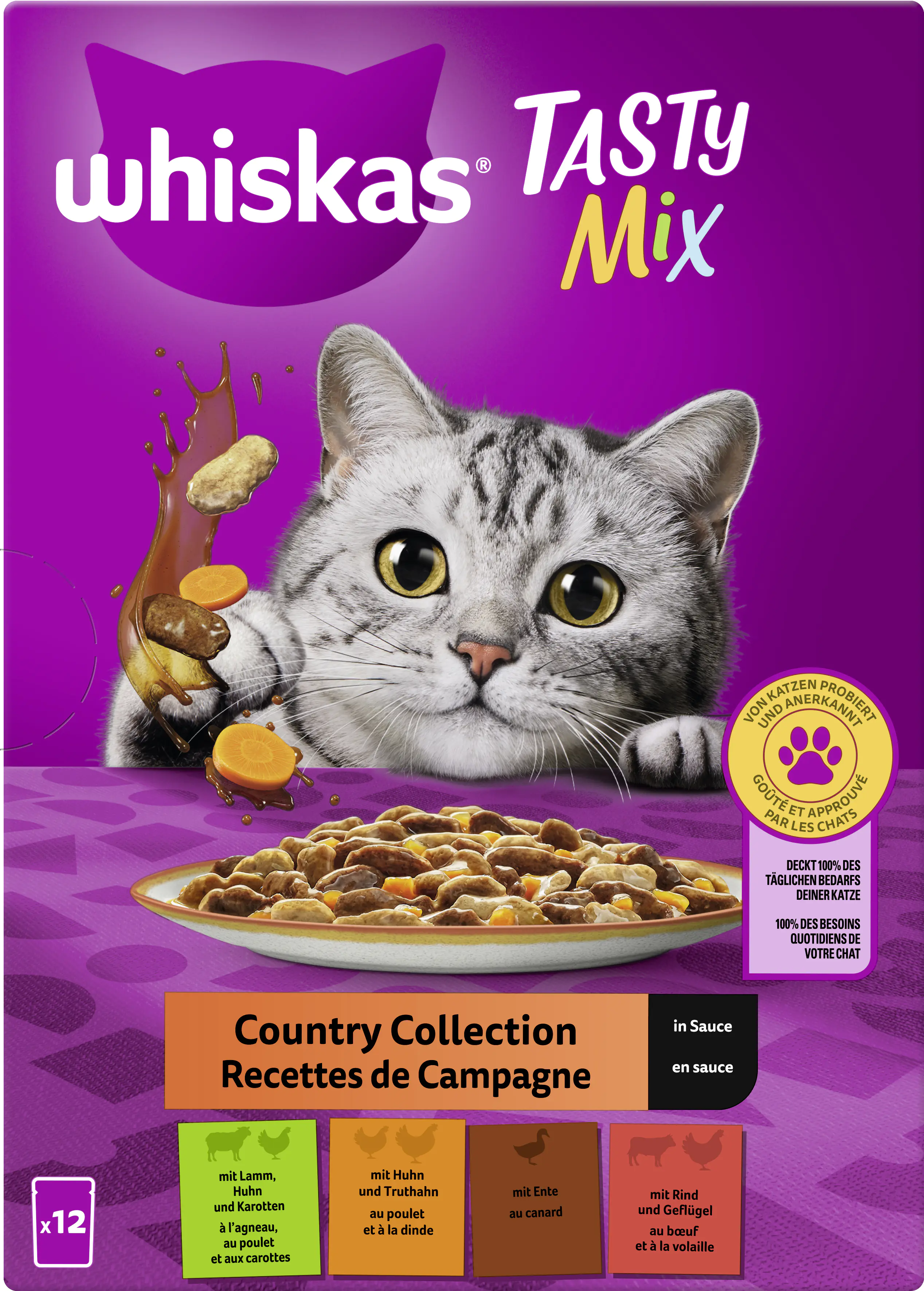 Whiskas Multipack Country Collection Tasty Mix Katzenfutter 12 x 85 g