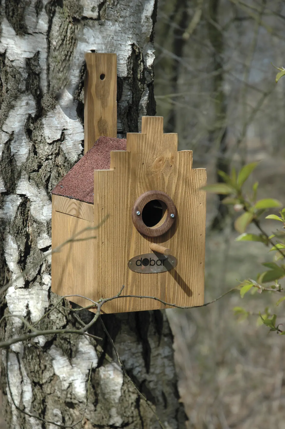 Dobar Nistkasten Giebelhaus 15 x 22 x 25 cm naturbraun