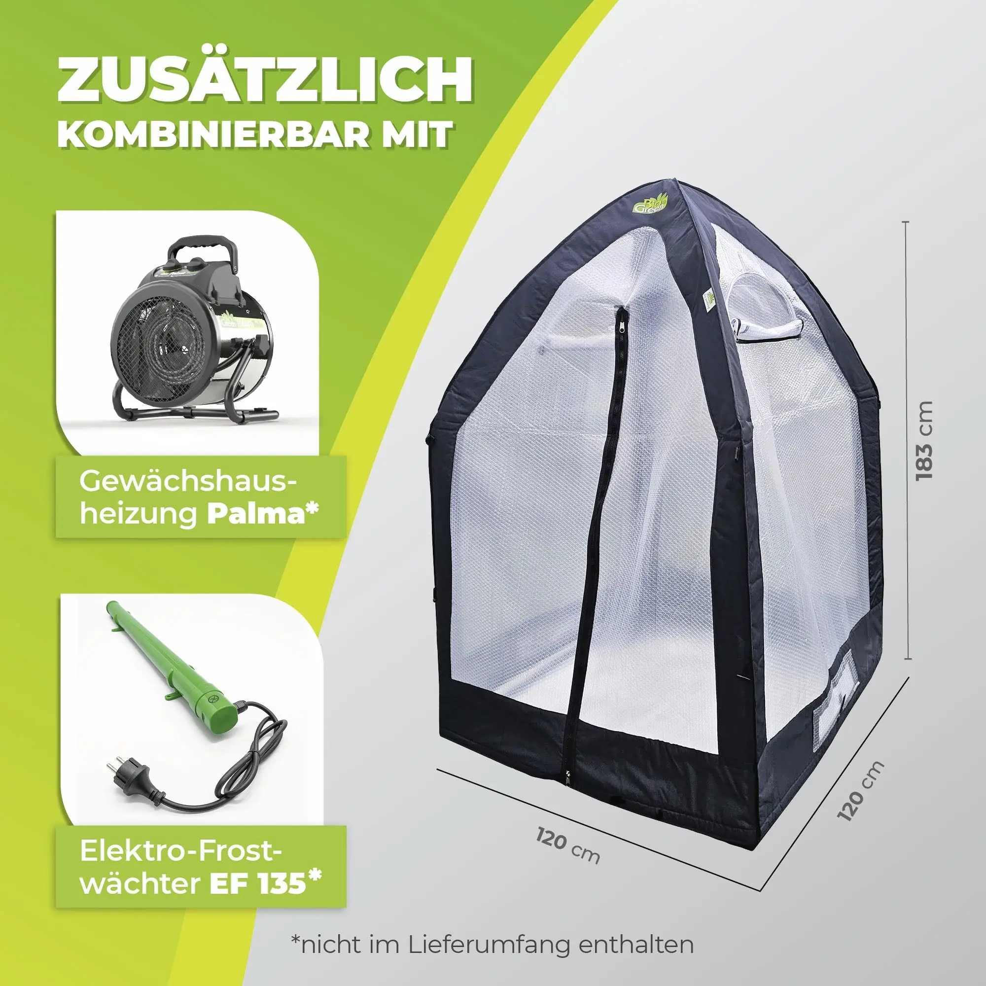 BioGreen Überwinterungszelt Icedome ThermoPlus Deluxe 120 x 183 cm 