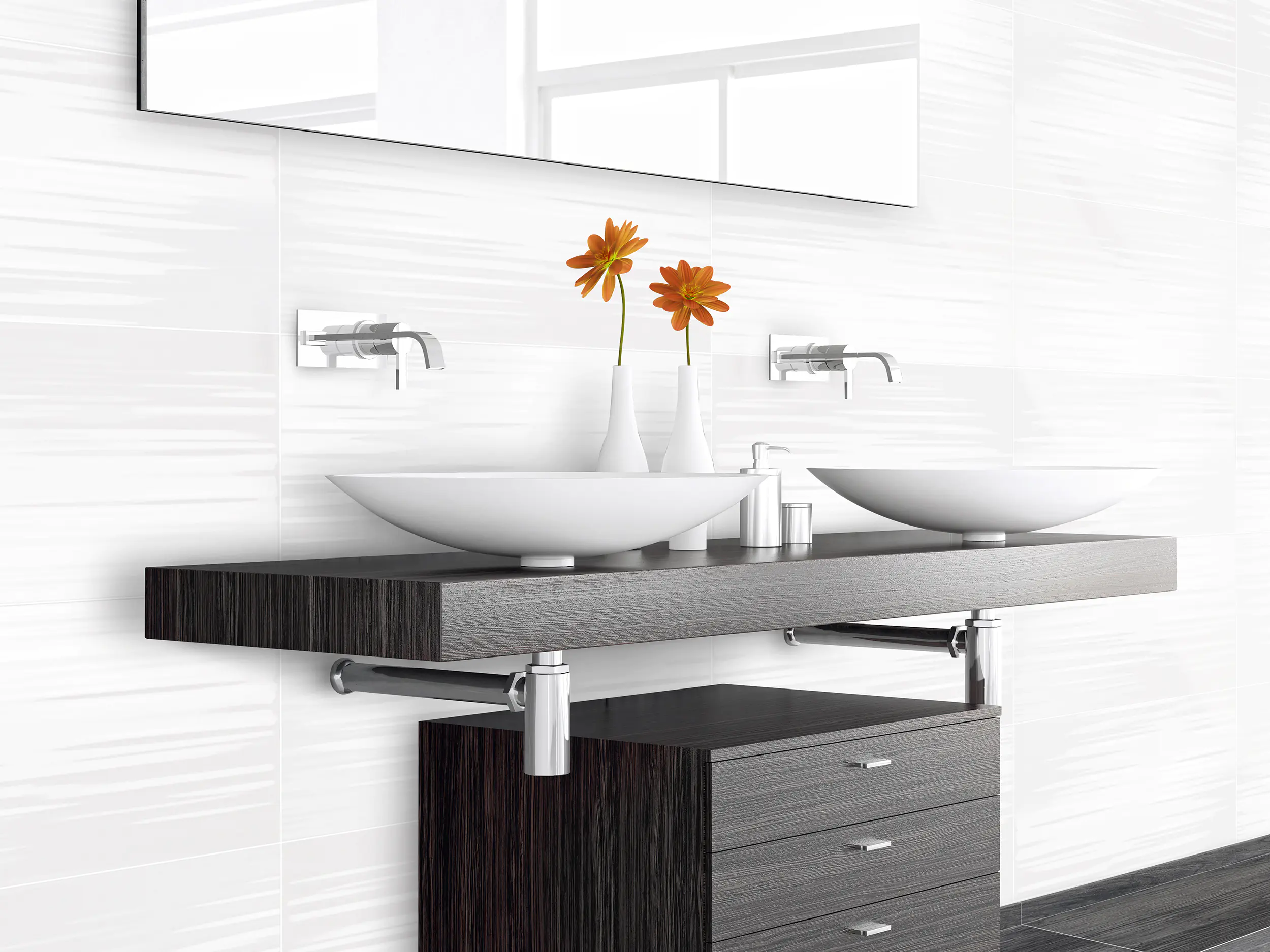 Wandfliese Dream 30 x 60 cm weiß glanz