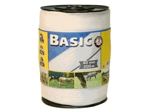 4018653006092 Kerbl Weideband 200 m / 40 mm Basic Classe Edelstahlleiter