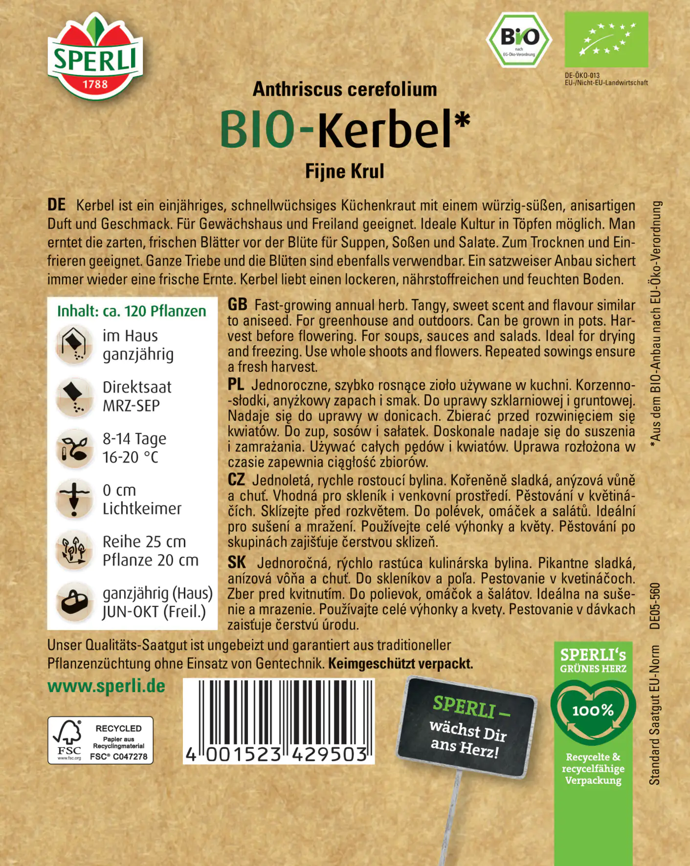 Sperli BIO Kerbel Sperli BIO Kerbel
