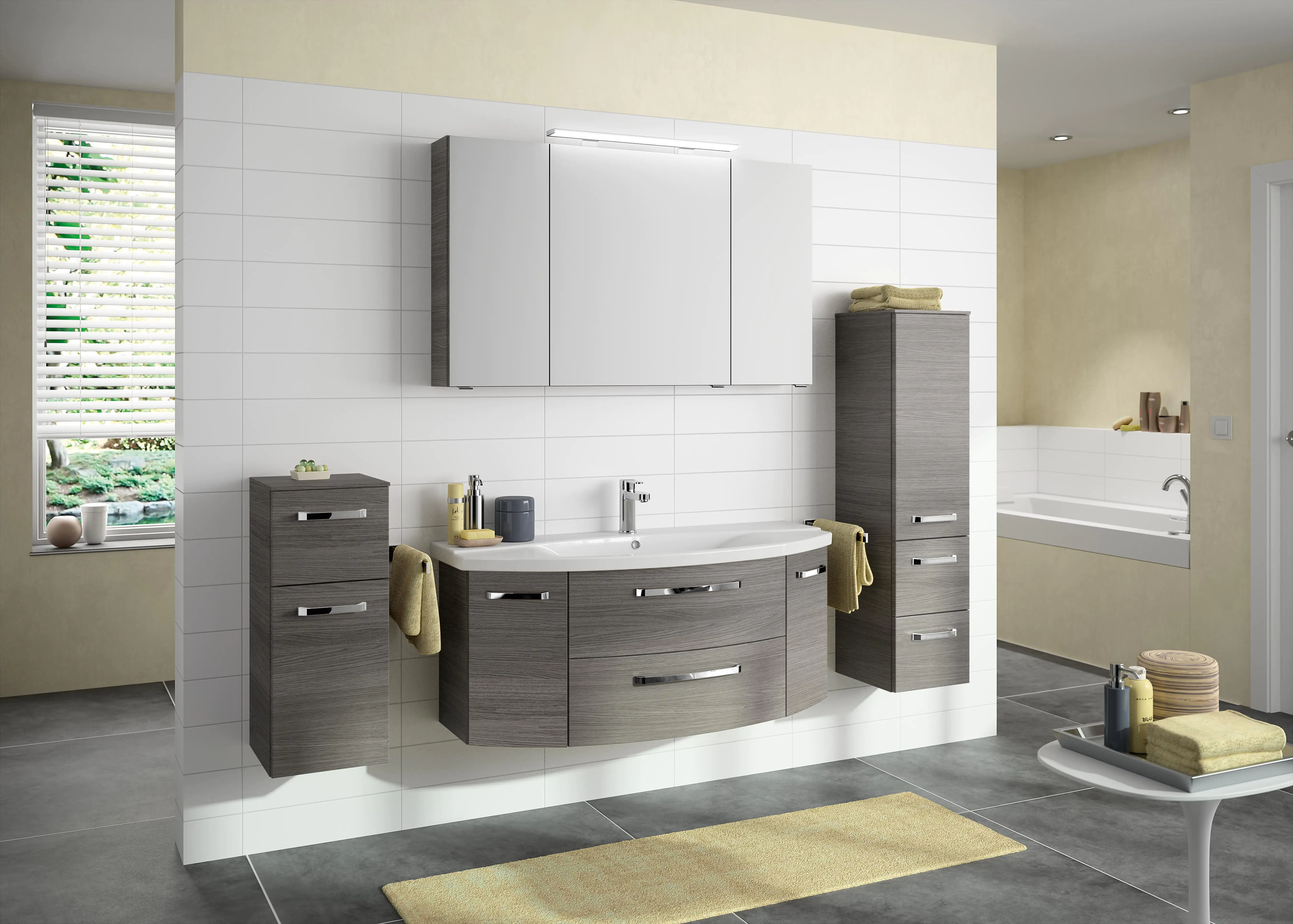 Pelipal Waschtischunterschrank Fokus 4010 mit Keramikwaschtisch