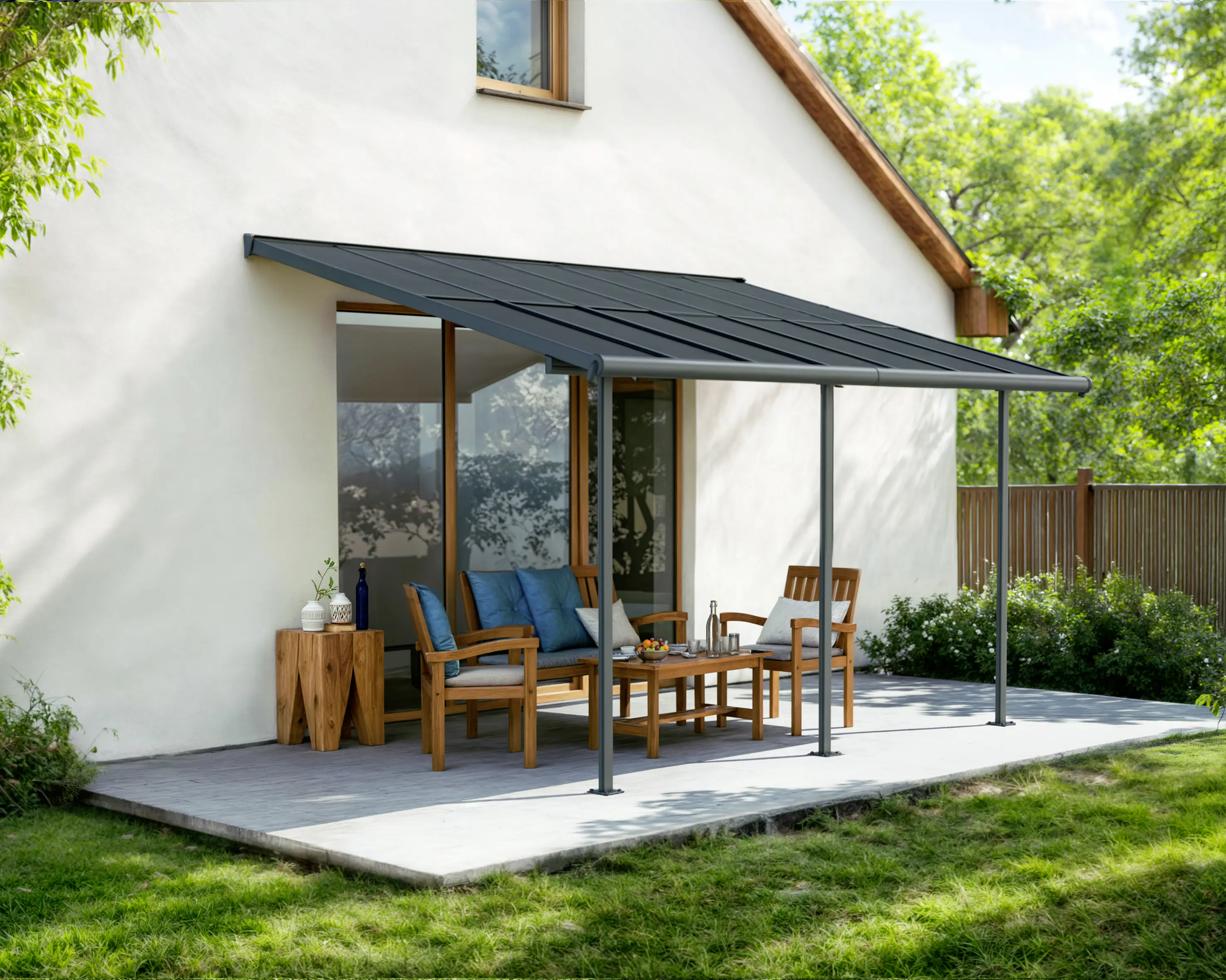 Canopia Terrassenüberdachung Sierra Cabrio 434 x 295 cm grau 