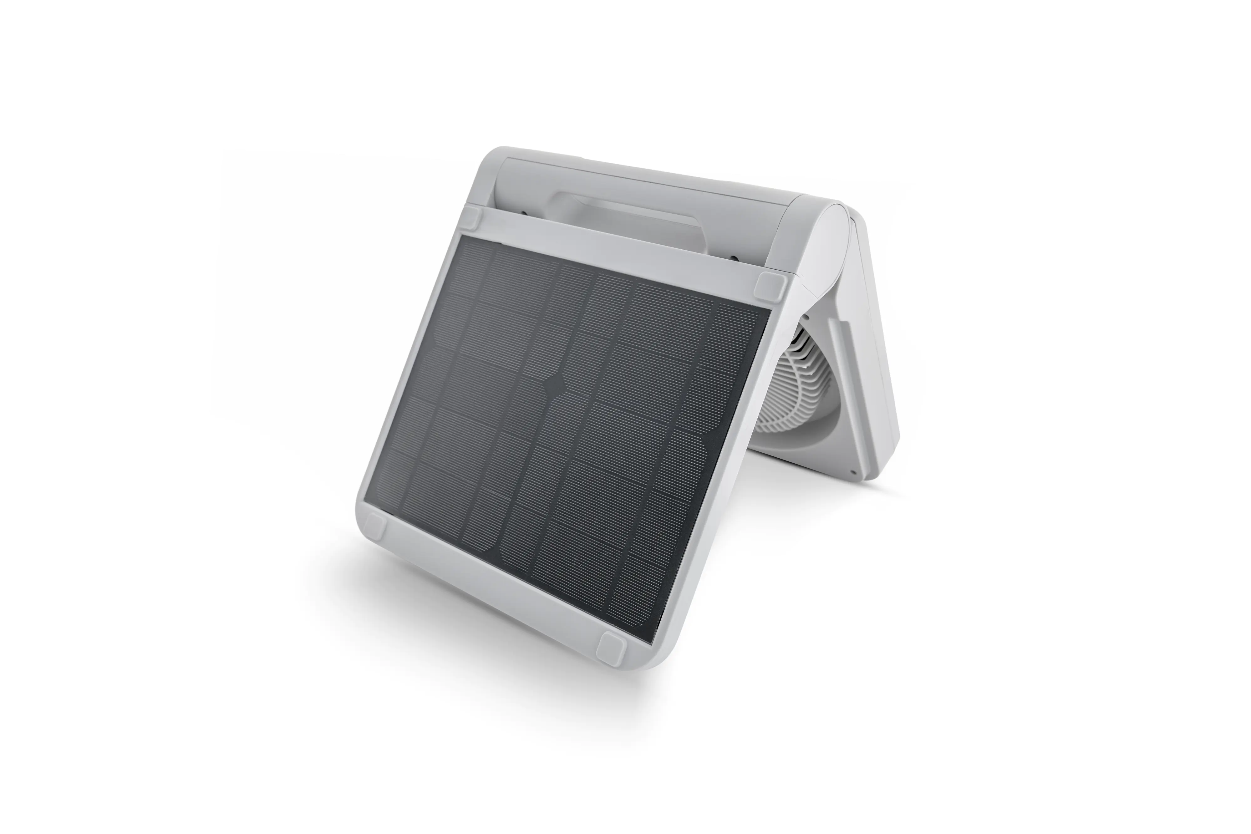 Unold Akku-Solarventilator Camping Ø 20 cm 5 Geschwindigkeitsstufen grau