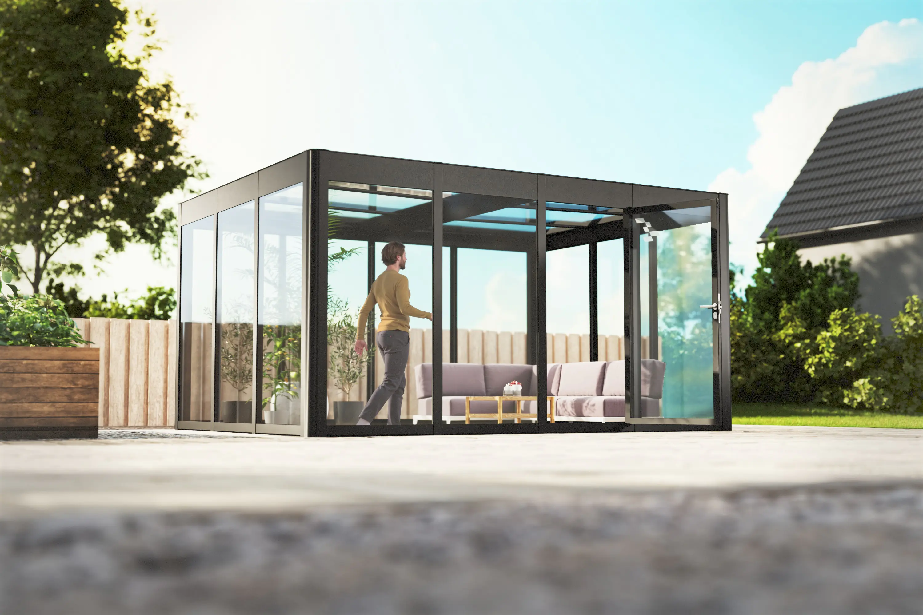 SunElements SunGarden Gartenhaus Infinity 4.3 443 x 338 cm anthrazit-metallic