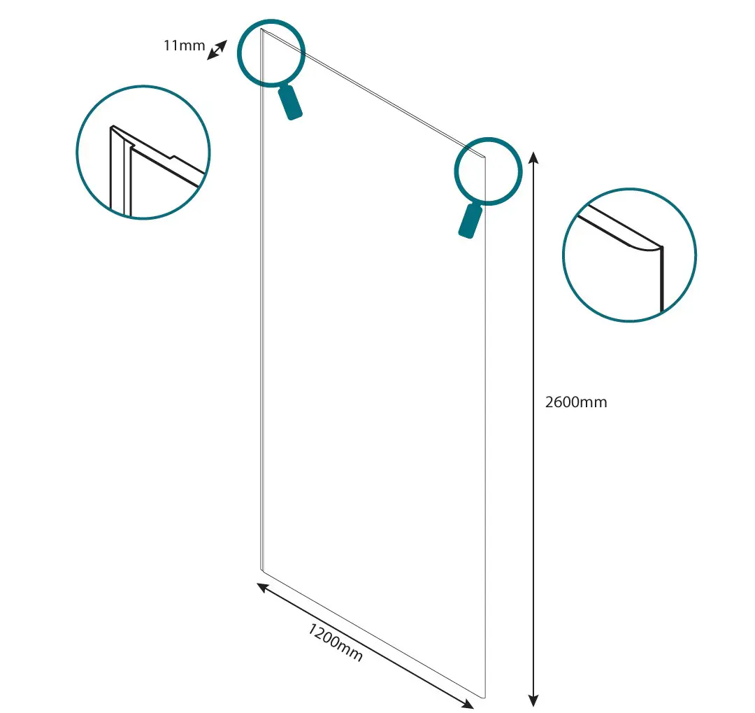 Wetwall Elite Wandpaneel  Moonlit Sand 120 x 260 cm mit abgerundeter Abschlusskante