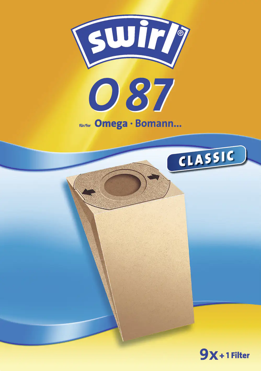 Swirl O 87 Spezialpapier Staubsaugerbeutel 9 Staubbeutel + 1 Filter