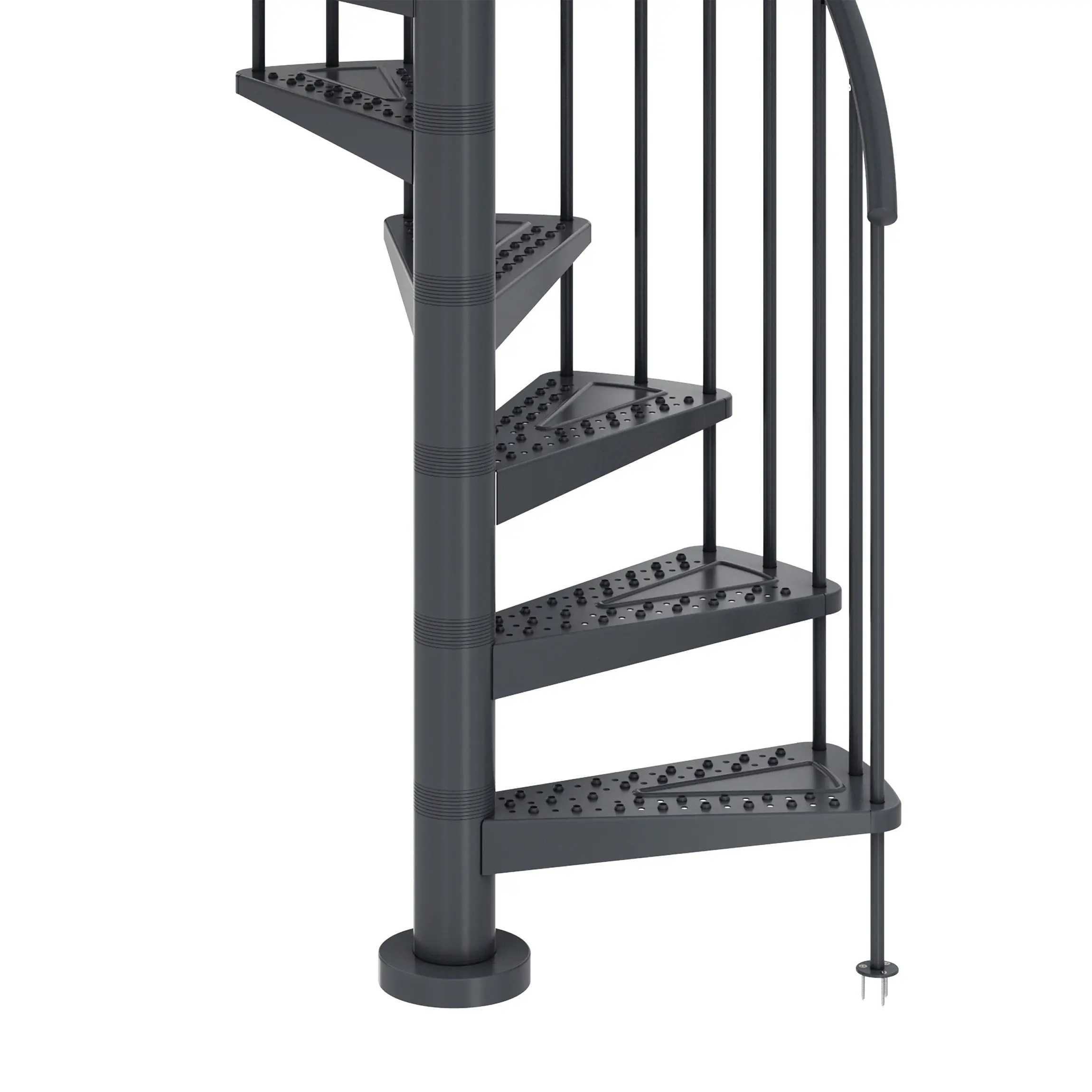 Dolle Außenspindeltreppe Gardenspin komplett 11 Stufen Ø 125 cm mit Metallstufen anthrazit