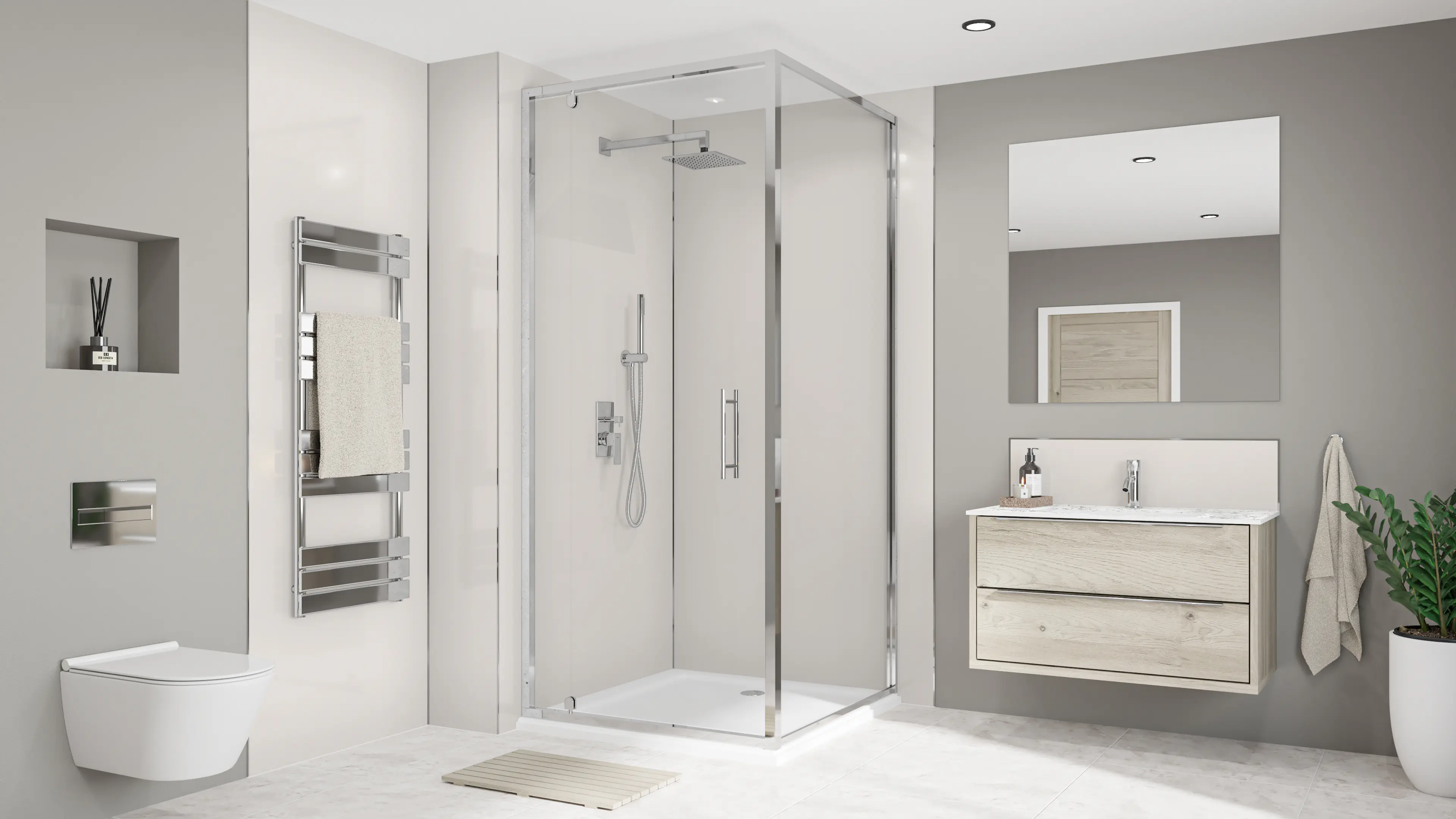 Wetwall Alloy Wandpaneel  Malibu Grey/Storm Blue 60 x 244 cm