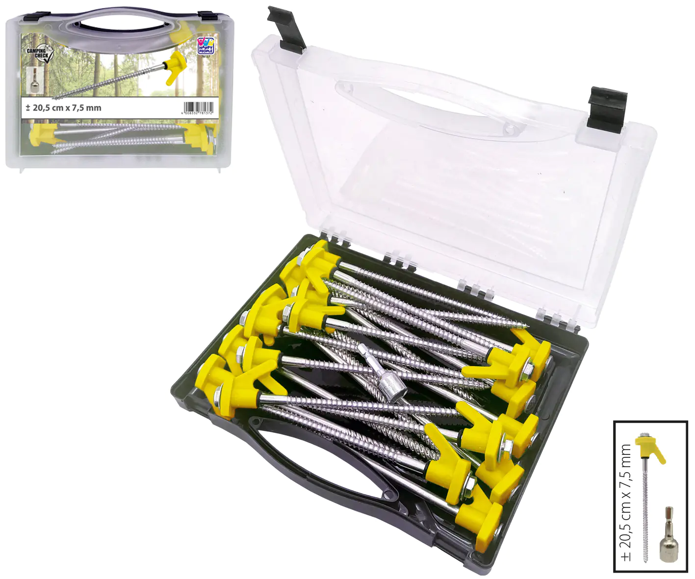 Happy People Campingbox mit Schraubnägeln schwarz Happy People Campingbox mit Schraubnägeln schwarz