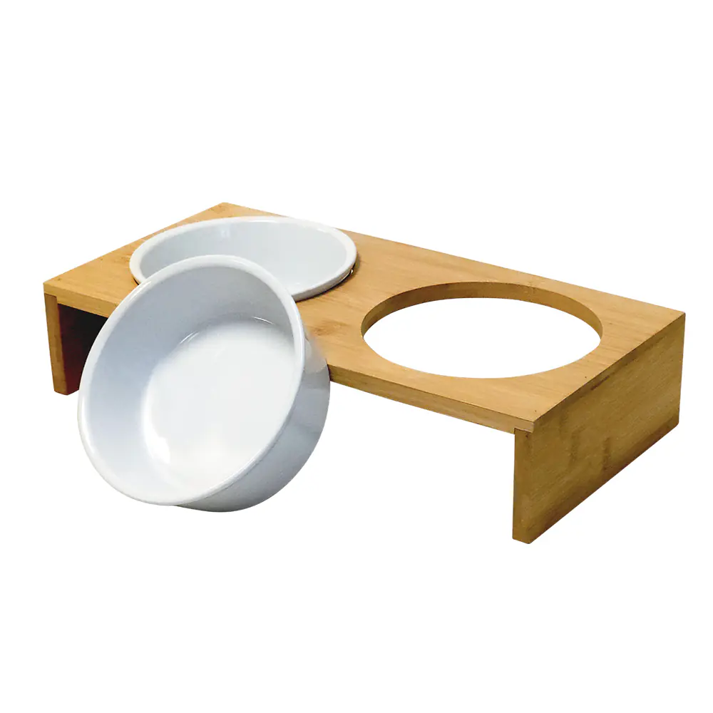 Nobby Futterbar Ilus aus Bambusholz mit 2 Keramiknäpfen à 500 ml Nobby Futterbar Ilus aus Bambusholz mit 2 Keramiknäpfen à 500 ml