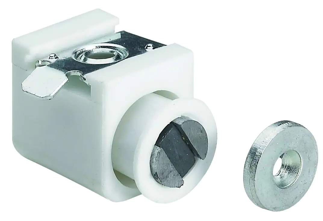 Hettich Aufschieb-Magnetschnäpper Kunststoff, weiß, 1 Stück