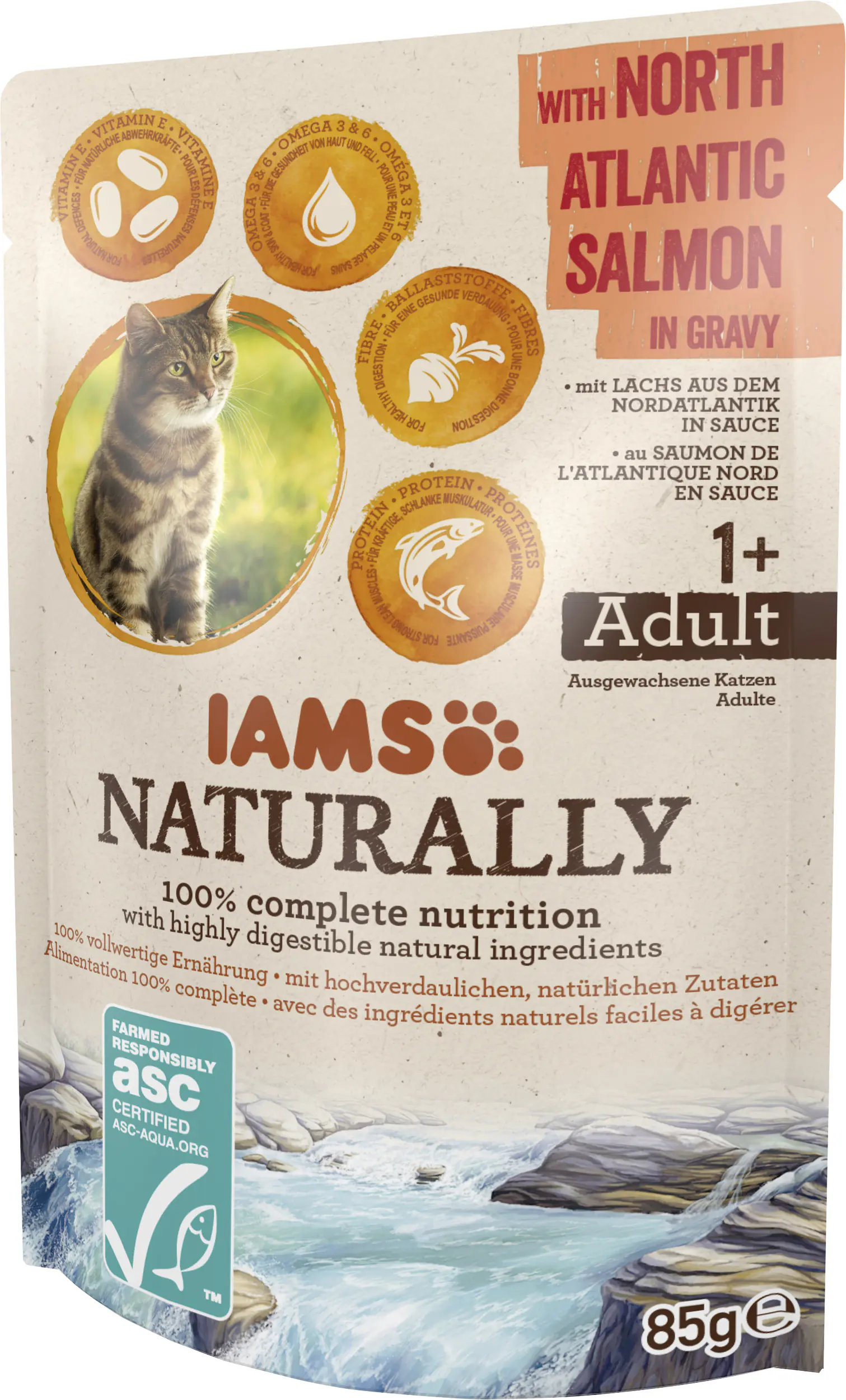 IAMS Naturally Katze Erw. Lachs 85g 85g
