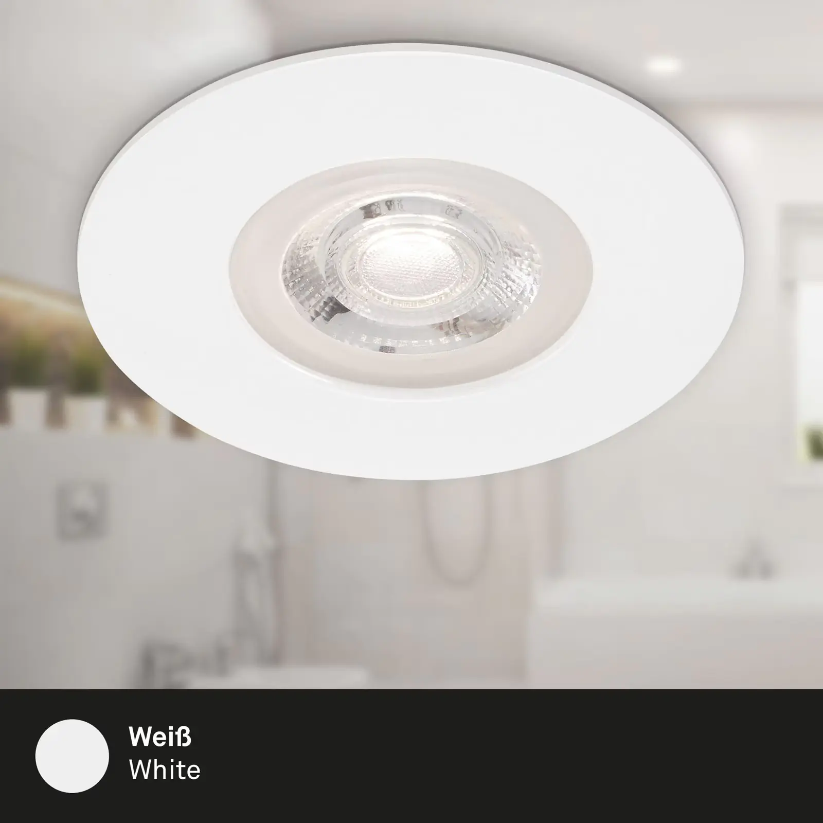 Briloner LED-Einbauleuchten Kulana 4er Set Mini 4,9W, 480lm weiß