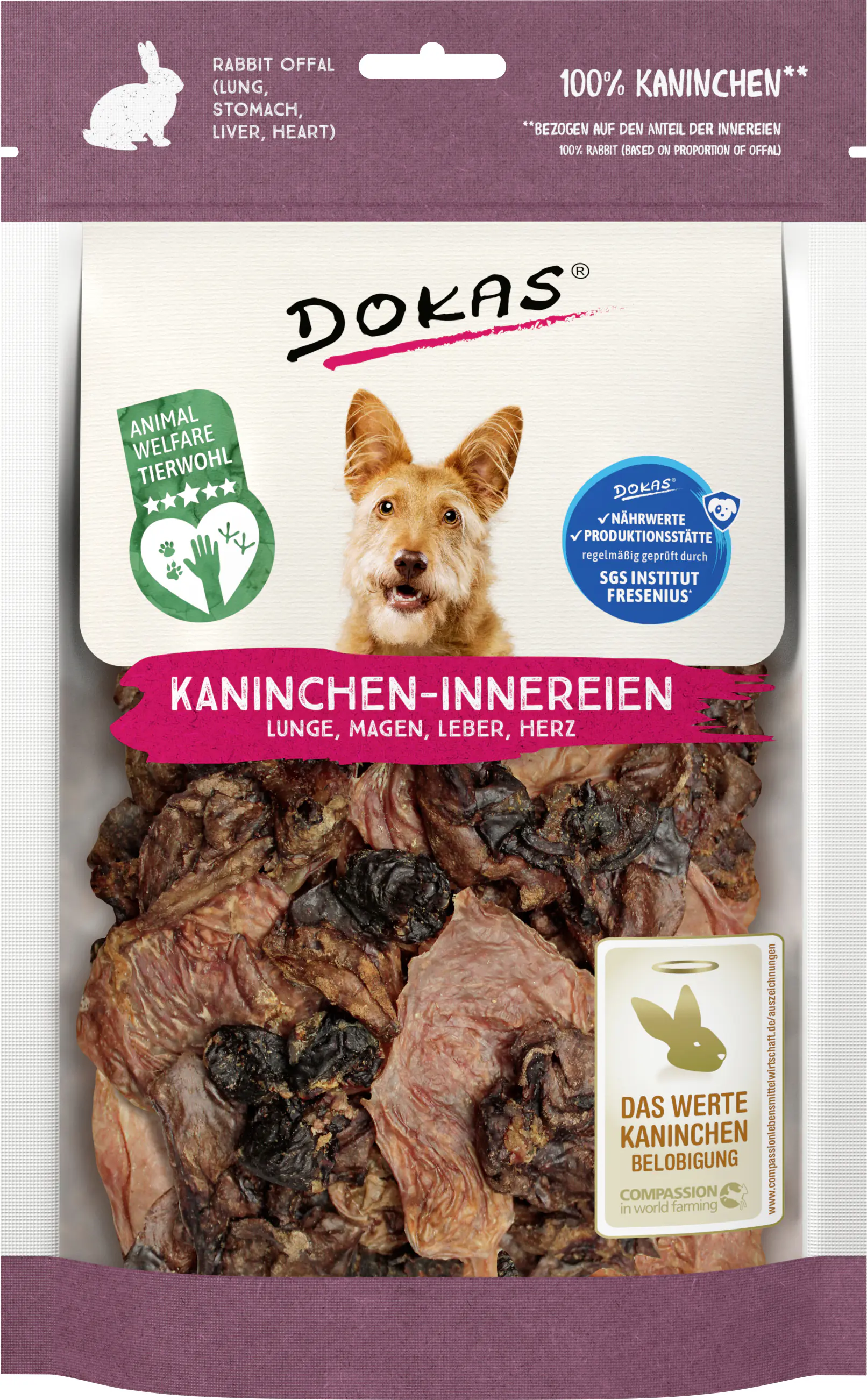 Dokas Hundesnack Adult Kauchips getreidefrei 100 g Kaninchen-Innereien Dokas Hundesnack Adult Kauchips getreidefrei 100 g Kaninchen-Innereien