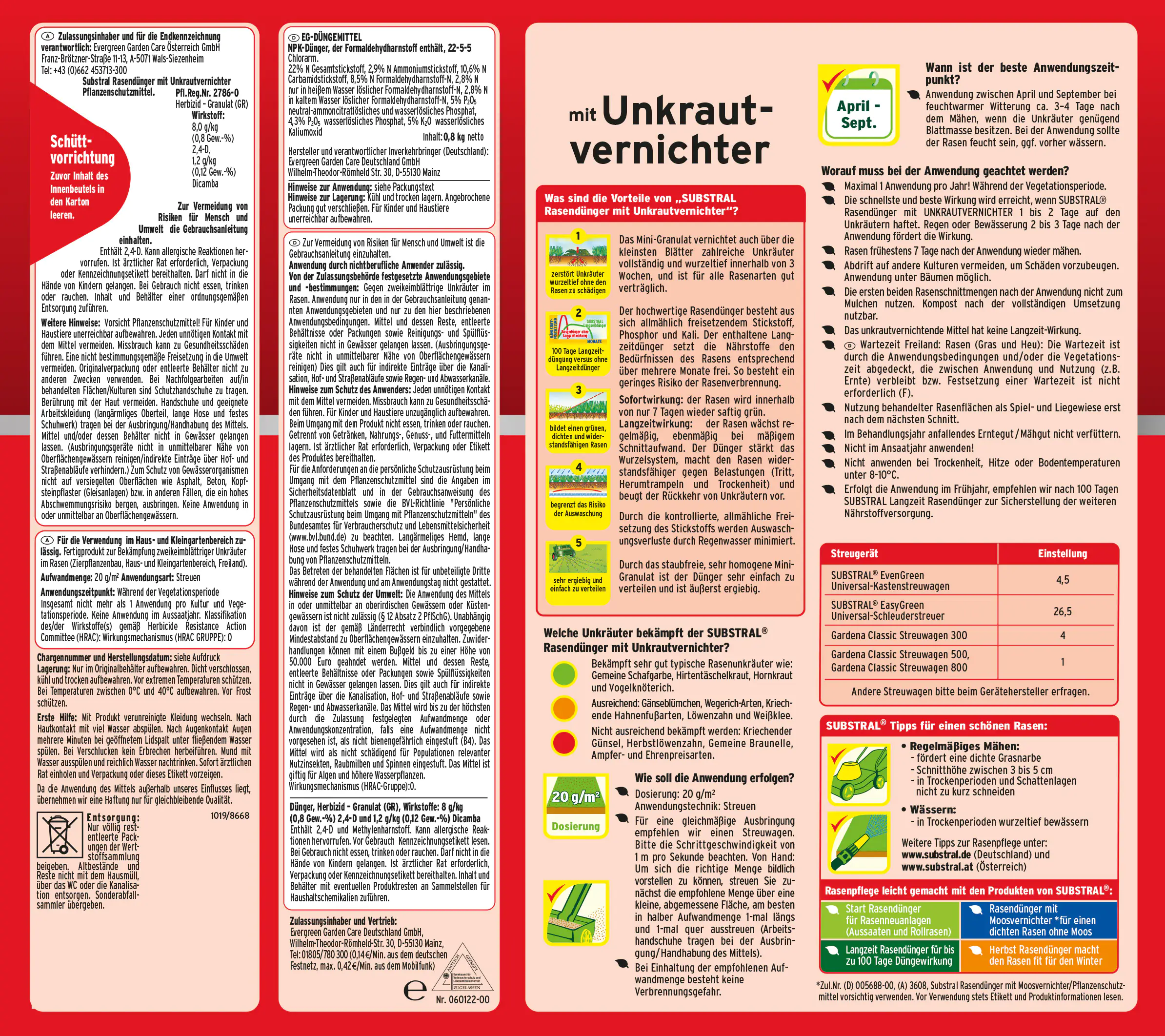Substral Rasendünger mit Unkrautvernichter für 40 m² 0,8 kg
