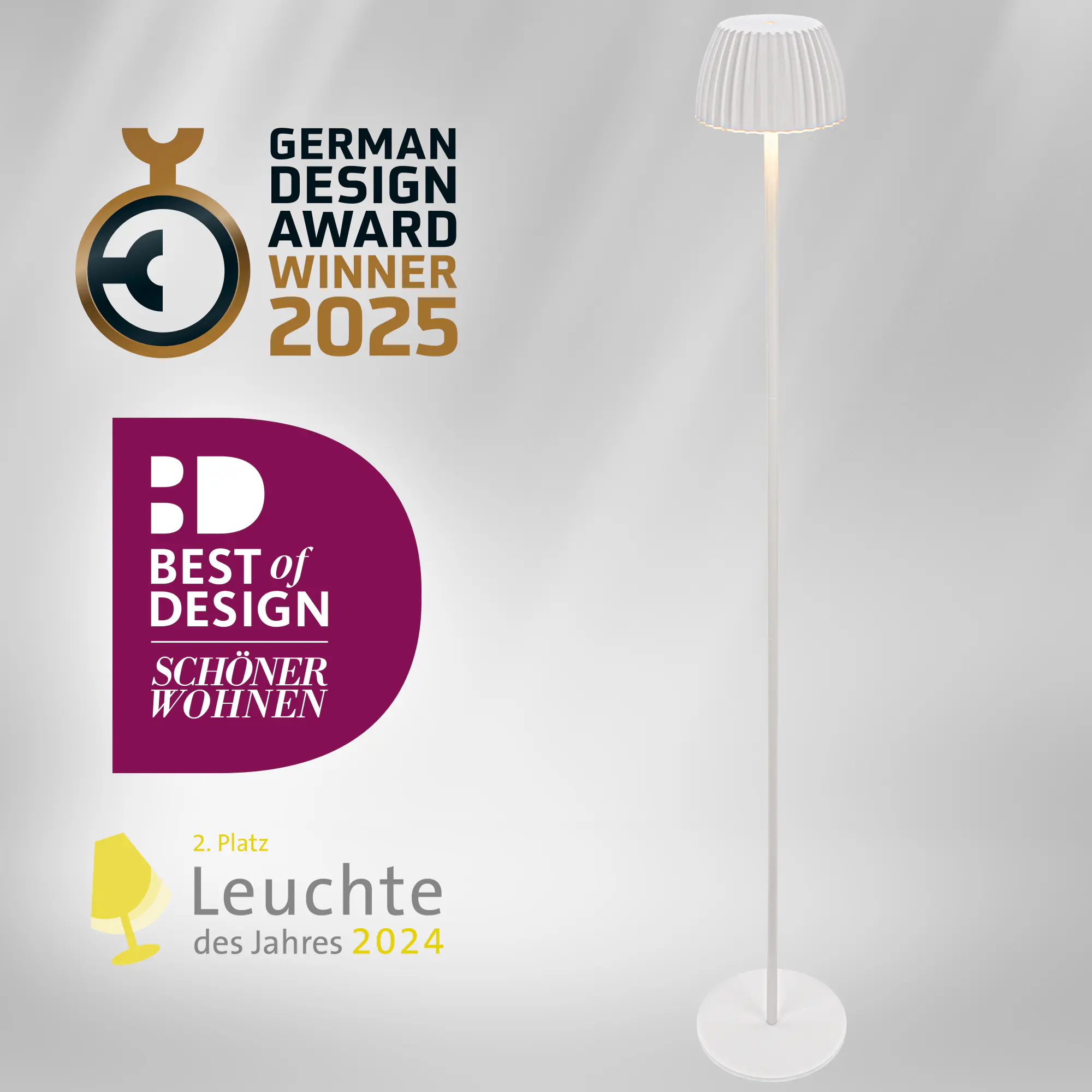 Briloner LED-Stehleuchte Riffle mit Akku weiß dimmbar
