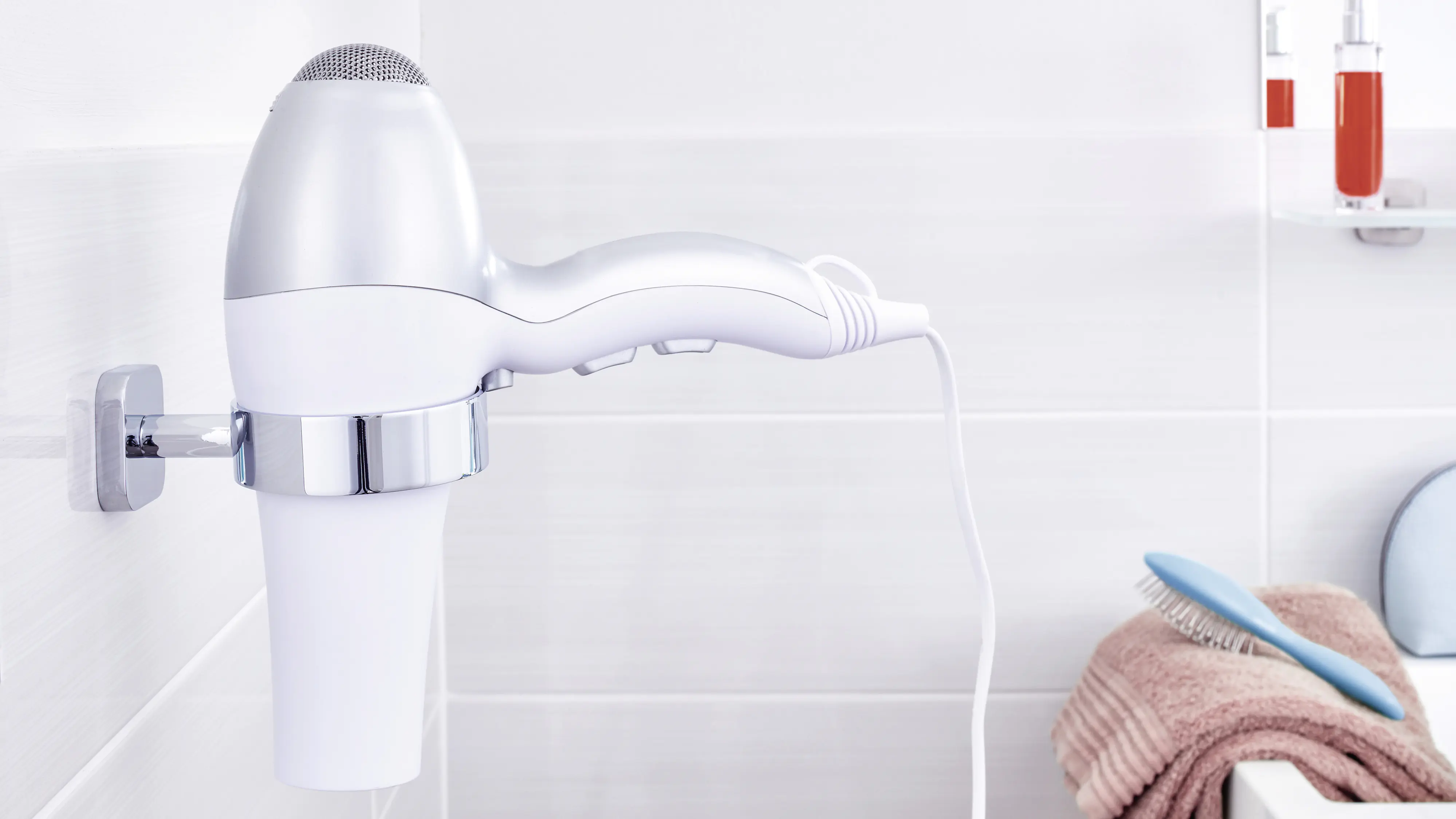 tesa Fönhalter Elegaant Metall, chrom, rostfrei