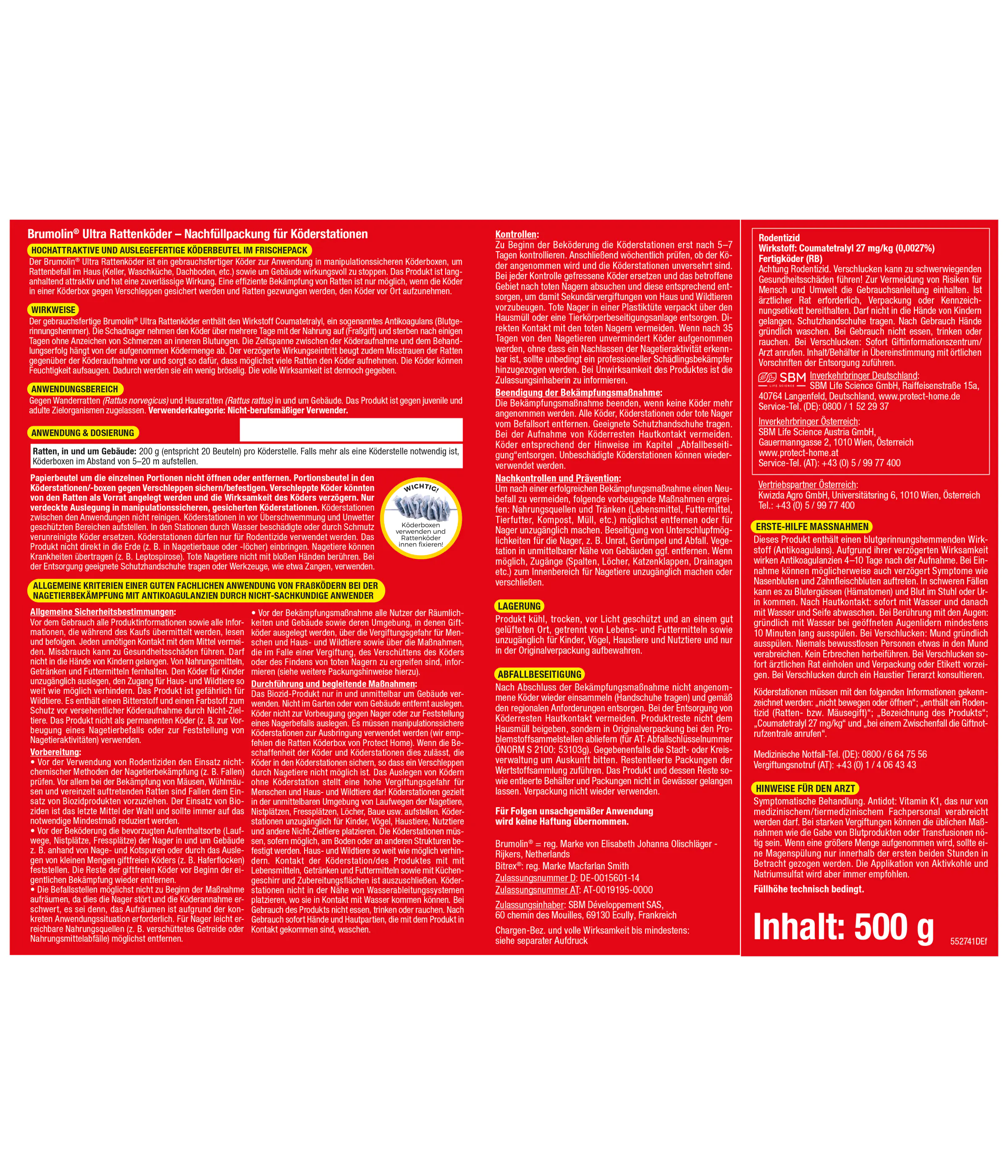 Brumolin Ultra Rattenköder 500 g Brumolin Ultra Rattenköder 500 g