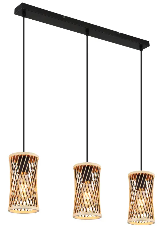 Globo Hängeleuchte Mali 72 x 12 x 150 cm (L x B x H) schwarz matt