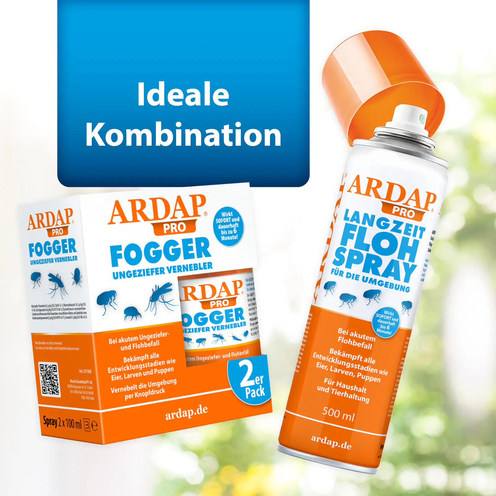 Ardap Pro Fogger vernebelt Ungeziefer und Flöhe 2 x 100 ml
